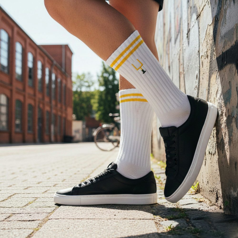 40YARDS Socken American Football Crew Socken Stick (Motiv: Goalpost) eingesticktes American Football Goalpost Tor