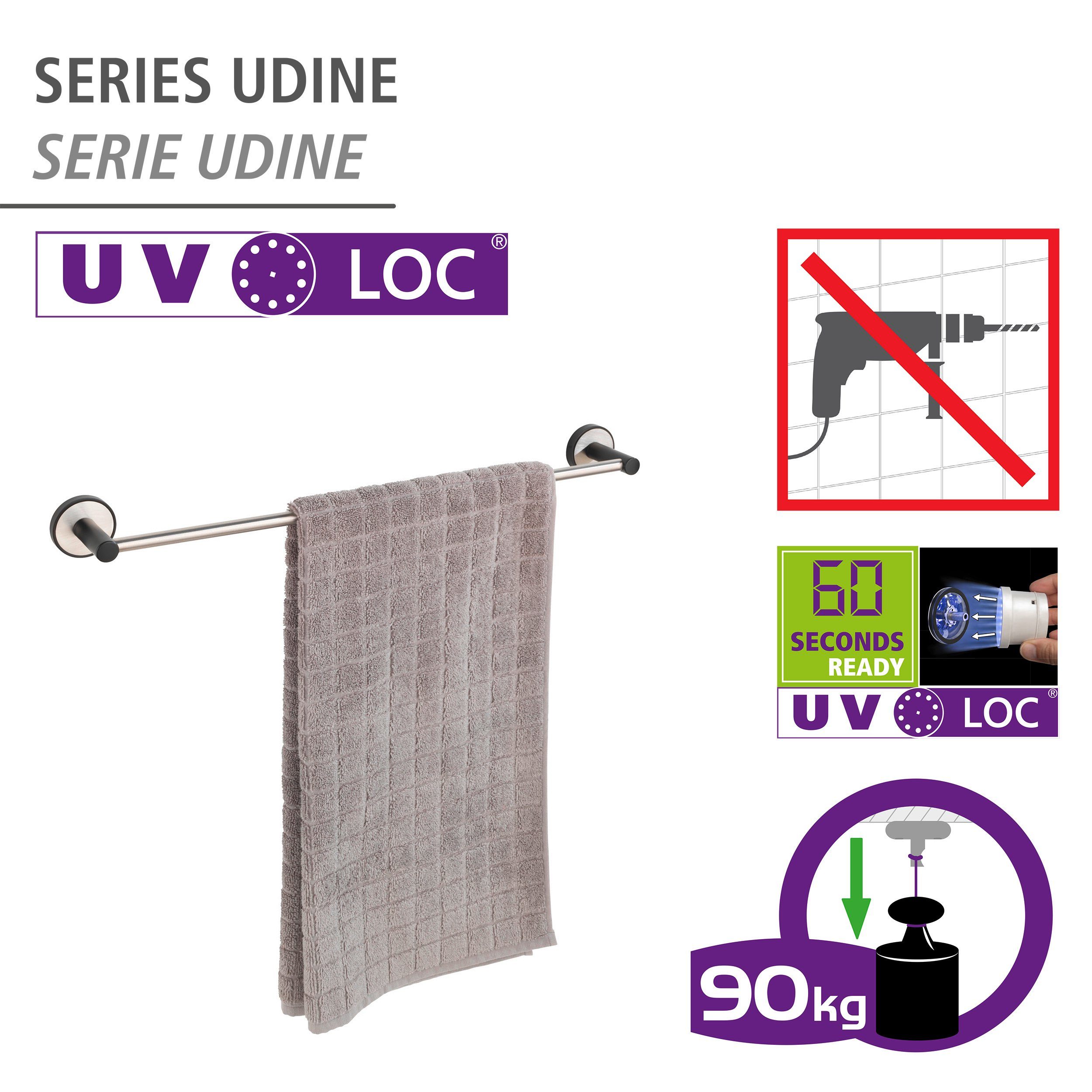 Bohren ohne UV-Loc® WENKO befestigen Handtuchstange Udine,