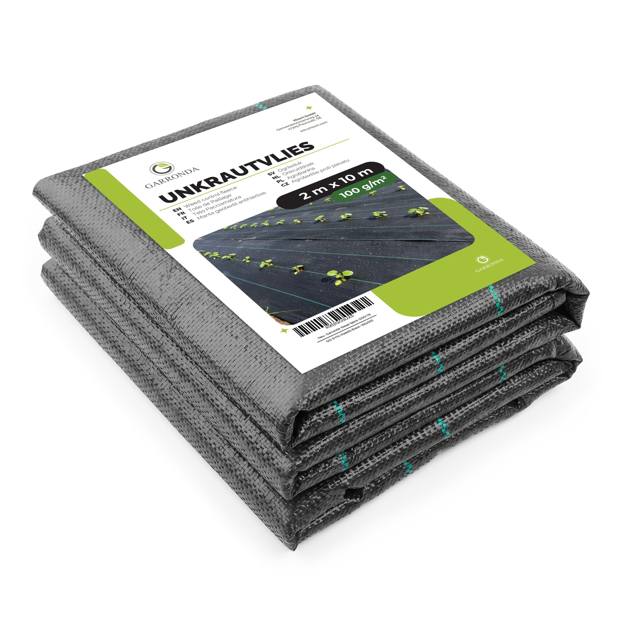 Garronda Unkrautvlies 1000 g/m² Gartenvlies wasserdurchlässig gewebt für Beet Garten GD-0192