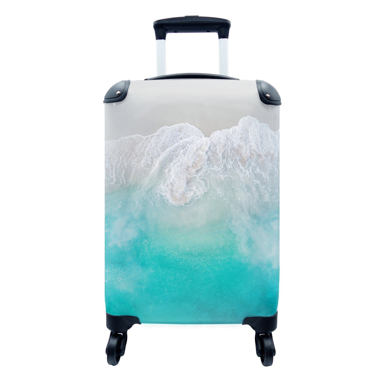 4 mit Wellen Ferien, Rollen, Meer Reisekoffer Handgepäckkoffer Handgepäck für rollen, Abstrakt, Reisetasche - MuchoWow Trolley, -