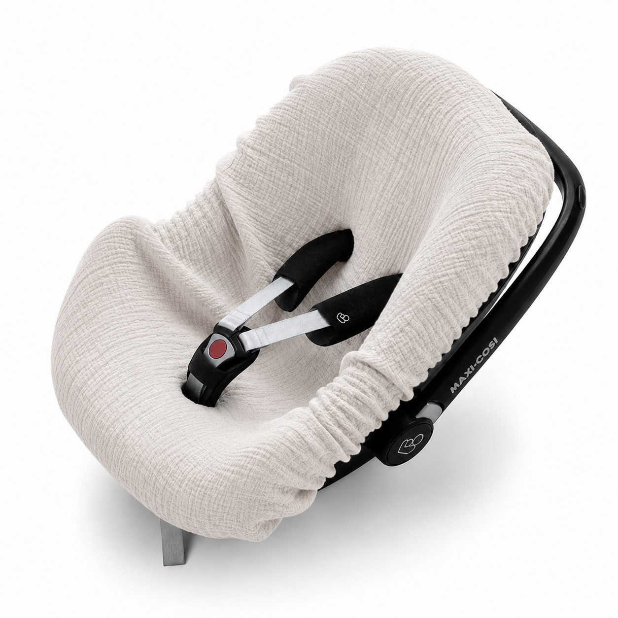 BABEES Kindersitzbezug BEZUG Babyschale Sommer Sommerbezug 100% Musselin Baumwolle, Universal Schonbezug Babyschalenbezug 3-Punkt Gurt