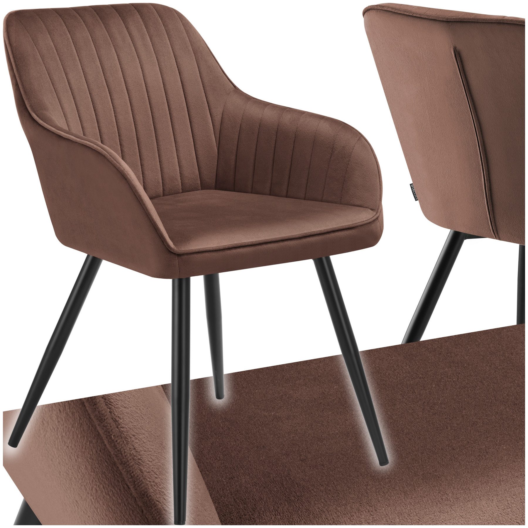 tectake Esszimmerstuhl Stuhl Marilyn, Samtoptik, gesteppt (Set, 1 St), Extr günstig online kaufen