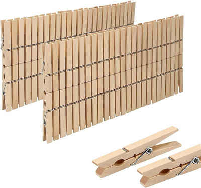 AKKEE Wäscheklammern Deko Holz Wäscheklammer klein - 100 Stk Holzklammern Mini, 7.2CM Kleine Deko Holzklammern für Fotos Basteln