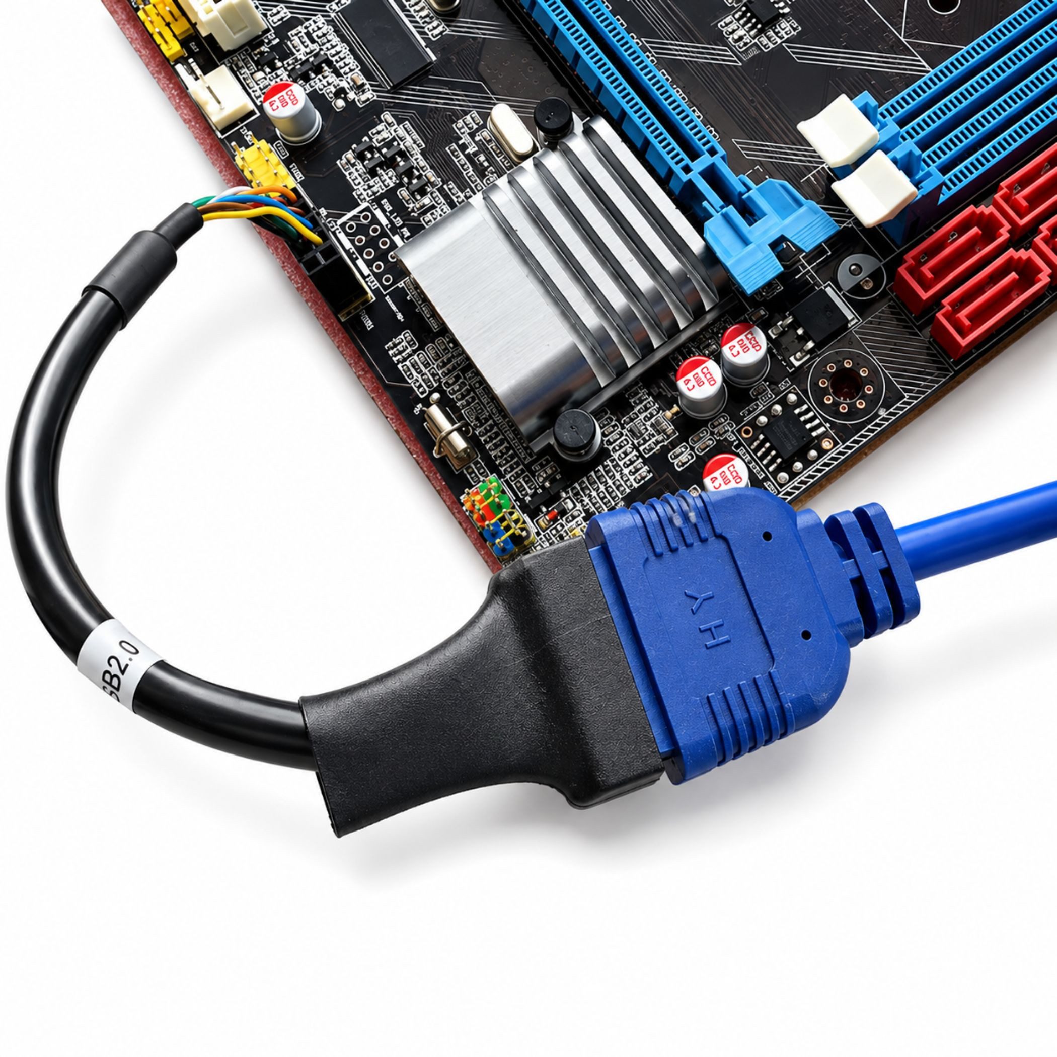 Bolwins H62 USB 3.0 20pin Stecker auf USB 2.0 9pin Motherboard Buchse Kabel PC Computer-Kabel, USB 2.0 9-Pin Stecker, interner Mainboard-Header, USB 3.0 20-Pin  – Bild 5 von 5