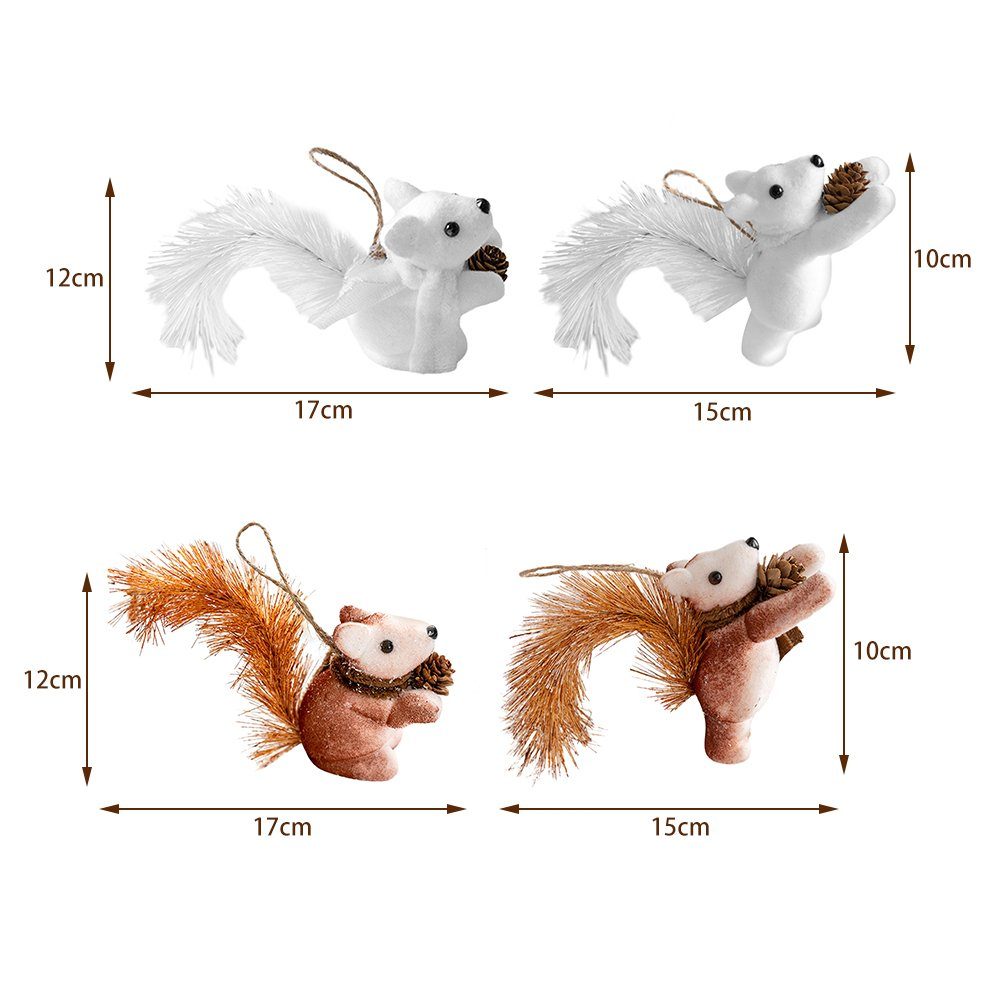 Stück Blusmart Den Christbaumschmuck ein 2 B-Zong Niedliche weißer Eichhörnchen-Spielzeug-Anhänger Für