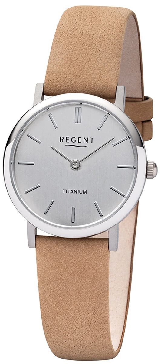 Regent Quarzuhr Regent Damen Uhr F-1223 Leder Quarz, (Analoguhr), Damen Armbanduhr rund, klein (ca. 27mm), Lederarmband