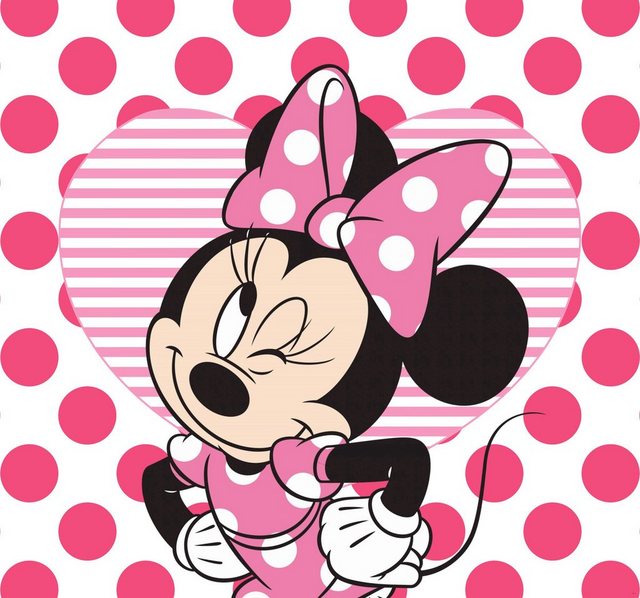 Disney Fototapete »Minnie mit Herz«, (1 St), Rosa - 300x280cm-Otto