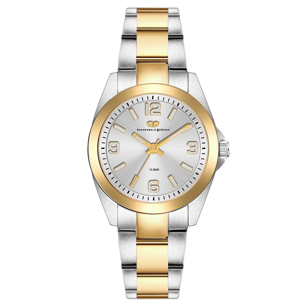 Rhodenwald & Söhne Quarzuhr Majestia silber/gelbgold, Quarzuhr günstig online kaufen