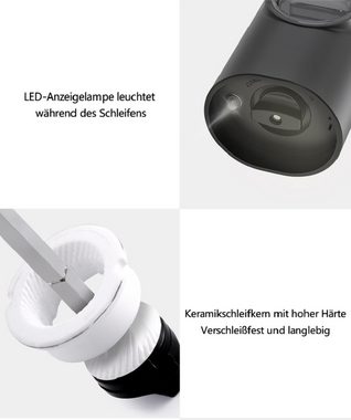 BUMHUM Salz-/Pfeffermühle Salz-/Pfeffermühle Salz und Pfeffermühle Salzmühle 2er Set Elektrisch USB Aufladbar Gewürzmühle mit Keramikmahlwerk,Adjustable Gewürzmühle, mit Wiederaufladbare Batterie und LED Indikator,Chilimühle Grinder