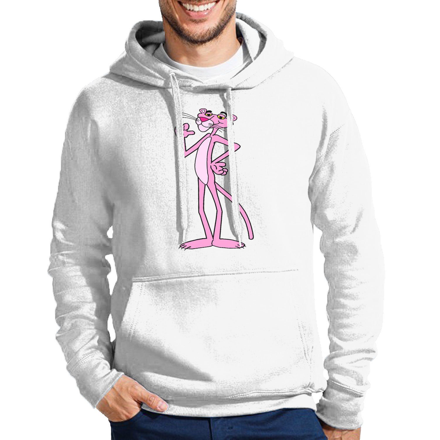 Blondie & Brownie Hoodie Herren Pink Panther Rosa Rote Paulchen Mit Kapuze Weiß