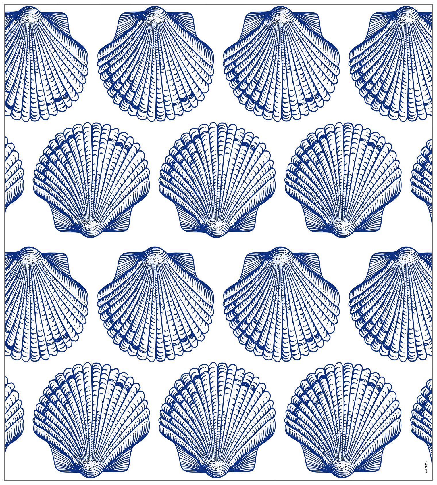 Fensterfolie Look Shells MySpotti, halbtransparent, 100 statisch x glatt, 90 blue, cm, haftend