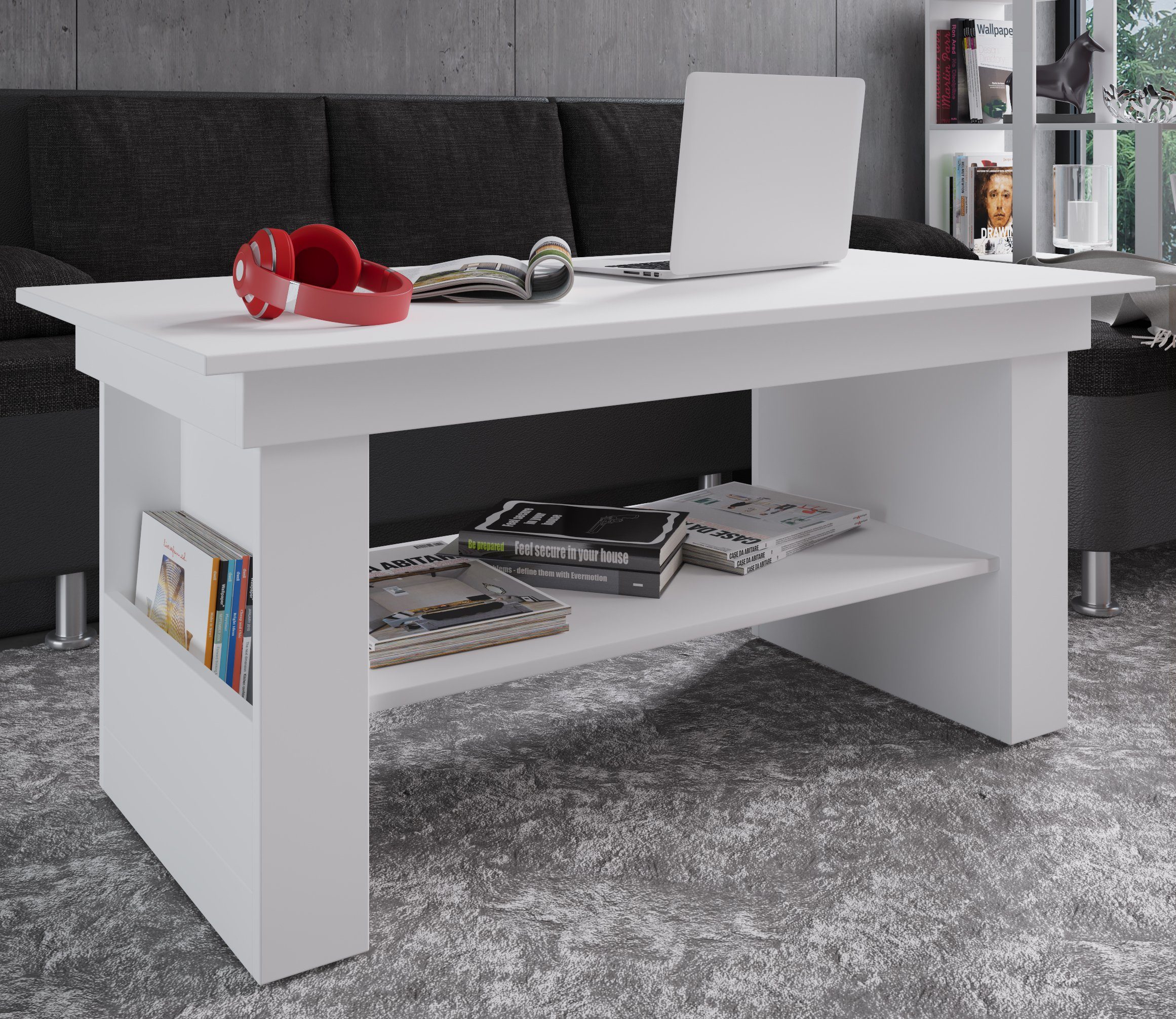 VCM Couchtisch Holz Sofatisch Couchtisch Wohnzimmertisch Kobila, Pflegeleicht