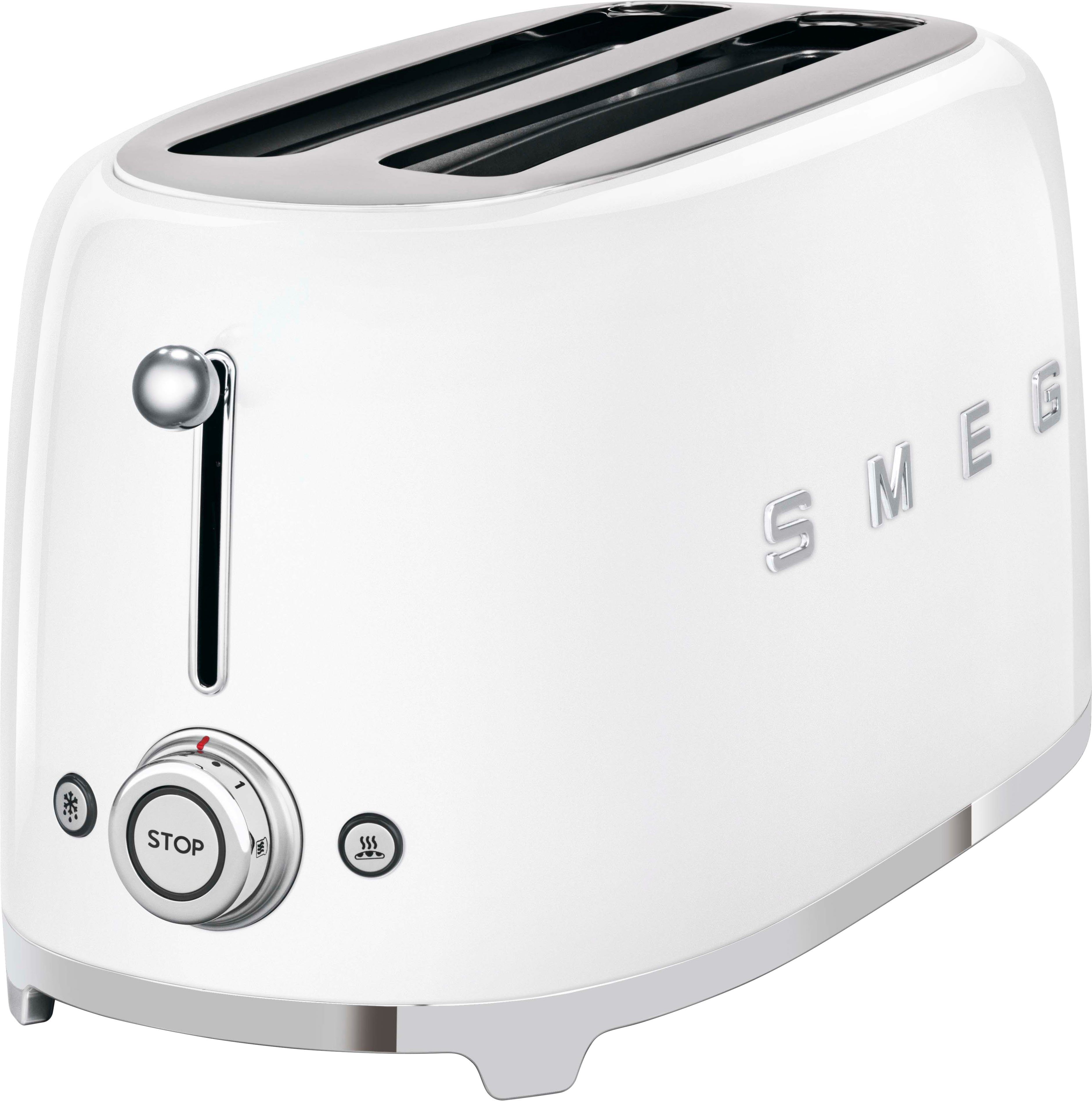 Smeg Toaster TSF02WHEU, 2 lange Schlitze, für 4 Scheiben, 1500 W