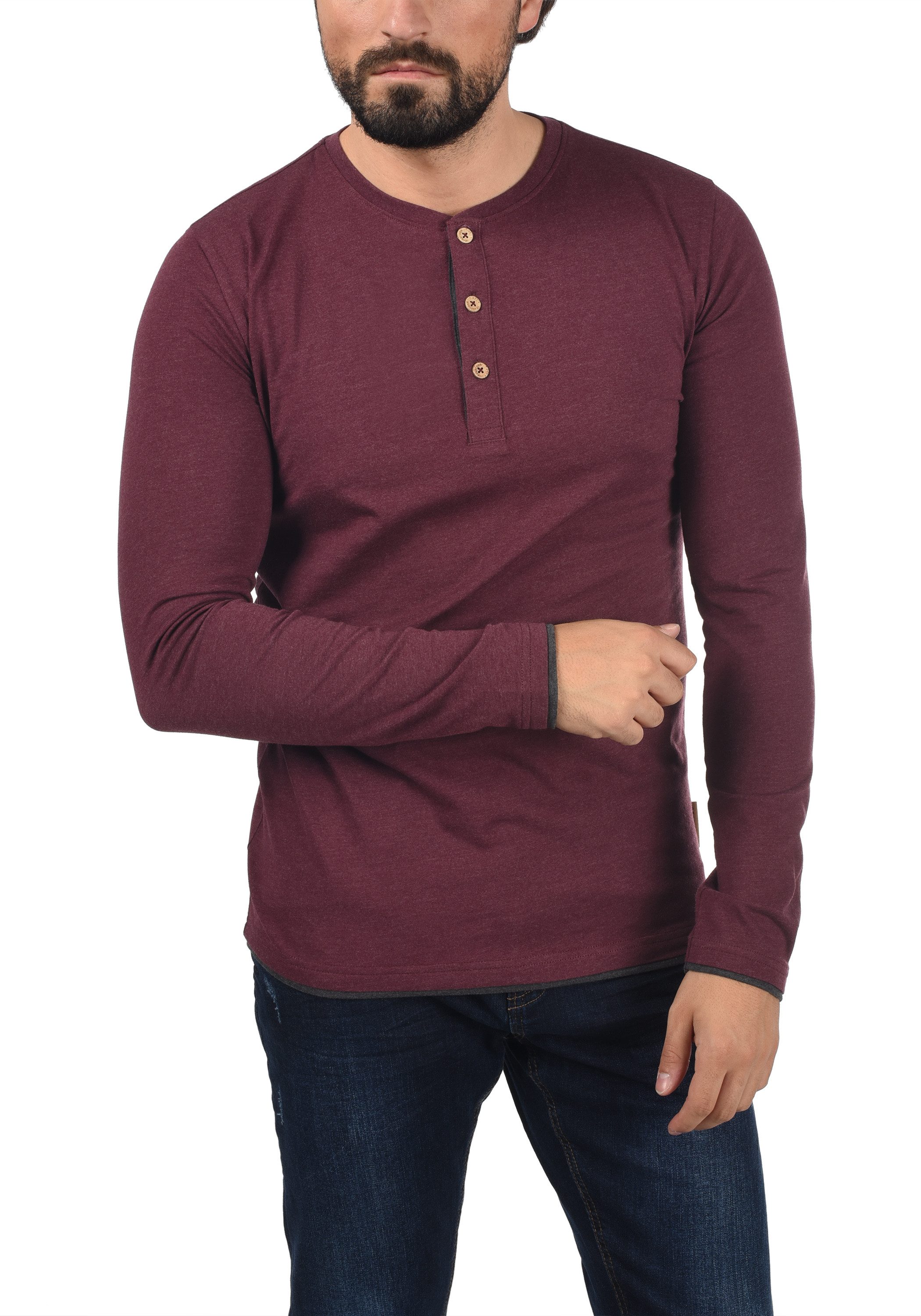 Indicode Rundhalsshirt IDGifford Longsleeve mit Knopfleiste günstig online kaufen