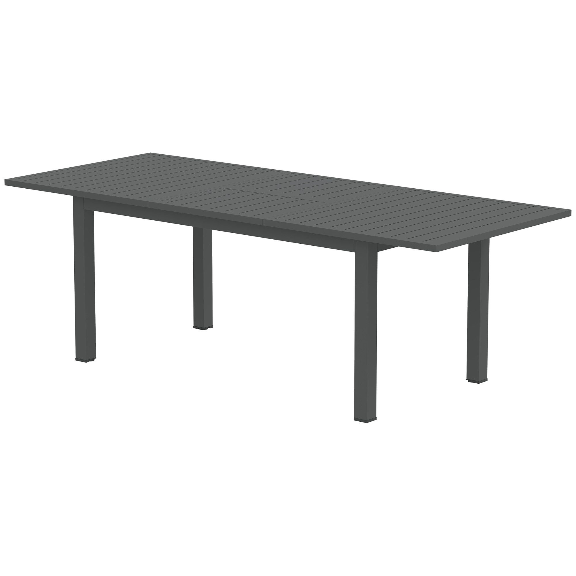 REDOM Gartentisch Ausziehbarer Aluminium 160/220x90 cm für 6-8 Personen Grau (Packung, 1-St., Flexibler Campingtisch mit stabiler Konstruktion für gesellige Runden), Outdoor Esstisch für Balkon, Terrasse und Gartenbereich