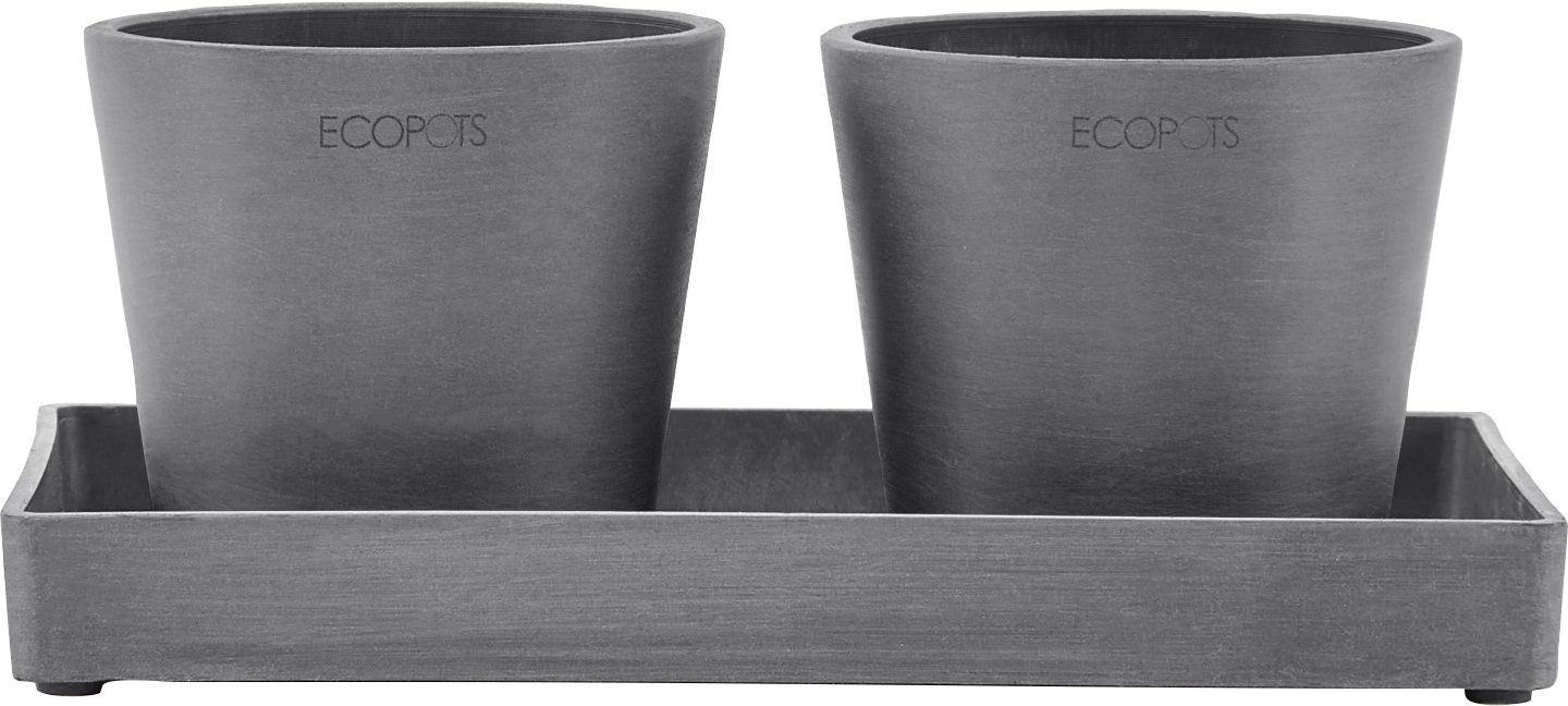 ECOPOTS Blumentopfuntersetzer DISPLAY Amsterdam, Ecopots PLATTER, 15x15x2,5 für cm BxTxH