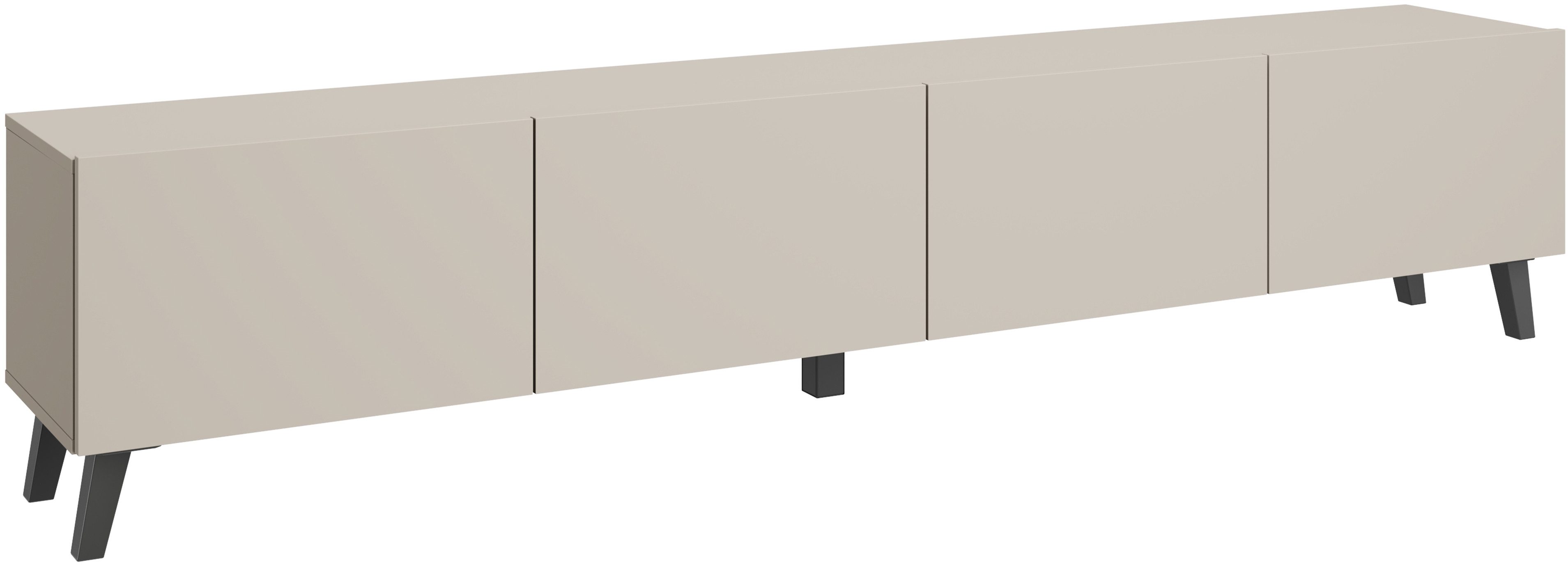 Home affaire Lowboard LOWBOARD PHUKET II, TV-Kommode Breite 190cm (1 St), Modernes, griffloses Design mit 4 Klappen in eleganten, matten Farben