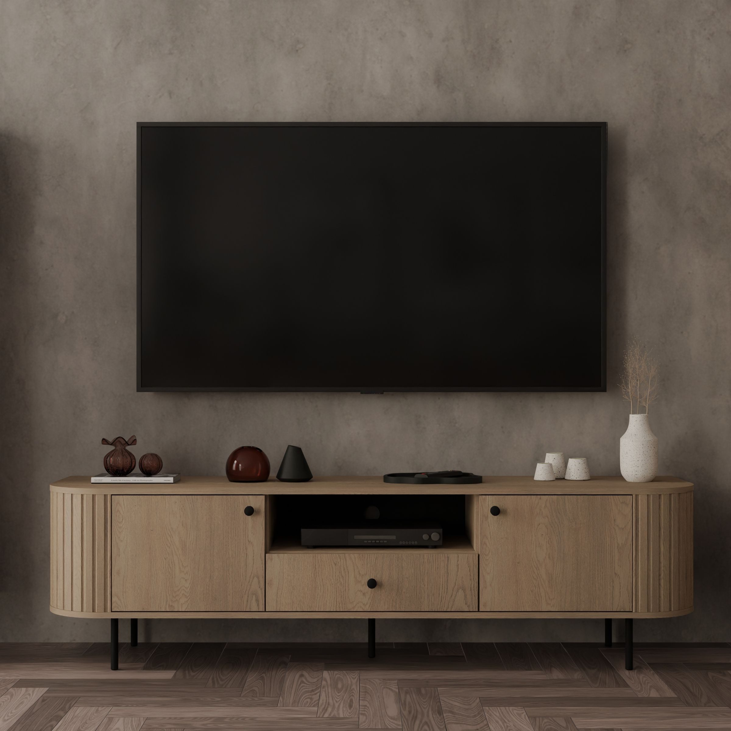 Küchen-Preisbombe TV-Board Ovalio Typ 321 Lowboard 180cm Wohnzimmer Esszimmer Anrichte TV-Schrank