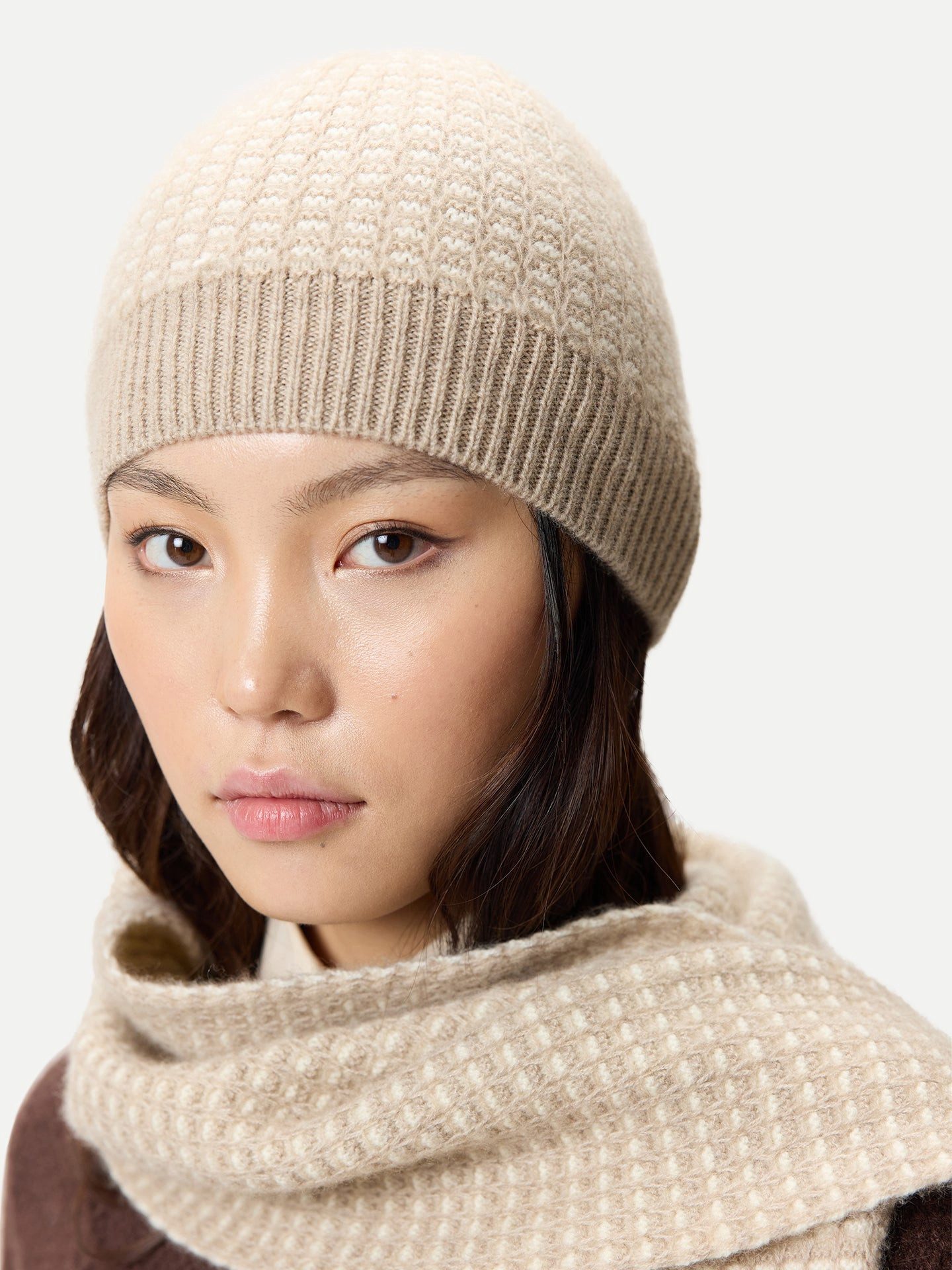 GOBI Cashmere Beanie Waffelstrick Kaschmir-Mütze