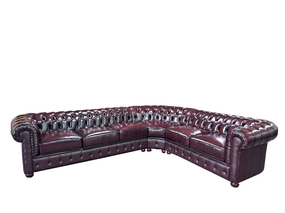 Salottini Chesterfield-Sofa Chesterfield XL Ecksofa Wohnlandschaft Luton SOFORT LIEFERBAR, 3 Teile, Handarbeit