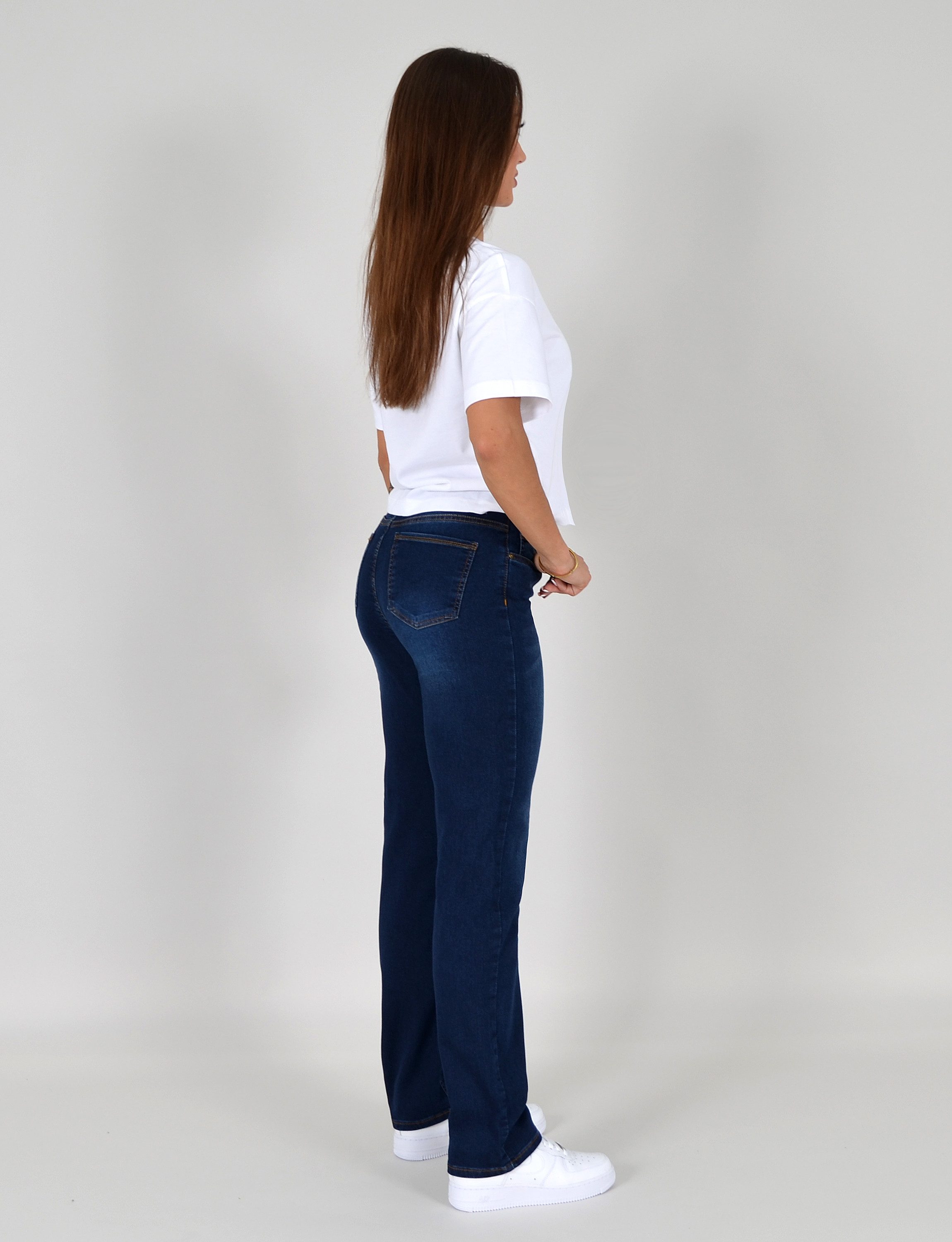 ESRA Straight-Jeans Damen Stretch-Jeans Premium Baumwolle Jeanshose Damen Straight Fit G14 Straight Jeans Damen High Waist Stretch Jeans Damen Regular Hose – Bild 5 von 5