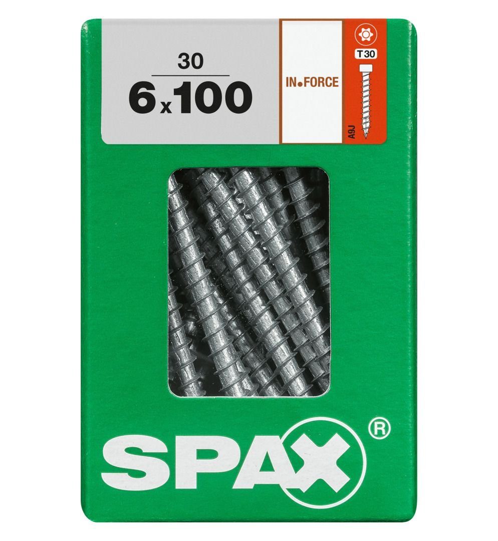 SPAX - Holzbauschraube Spax 6.0 TX 30 100 mm 30 Stk. Holzbauschrauben x