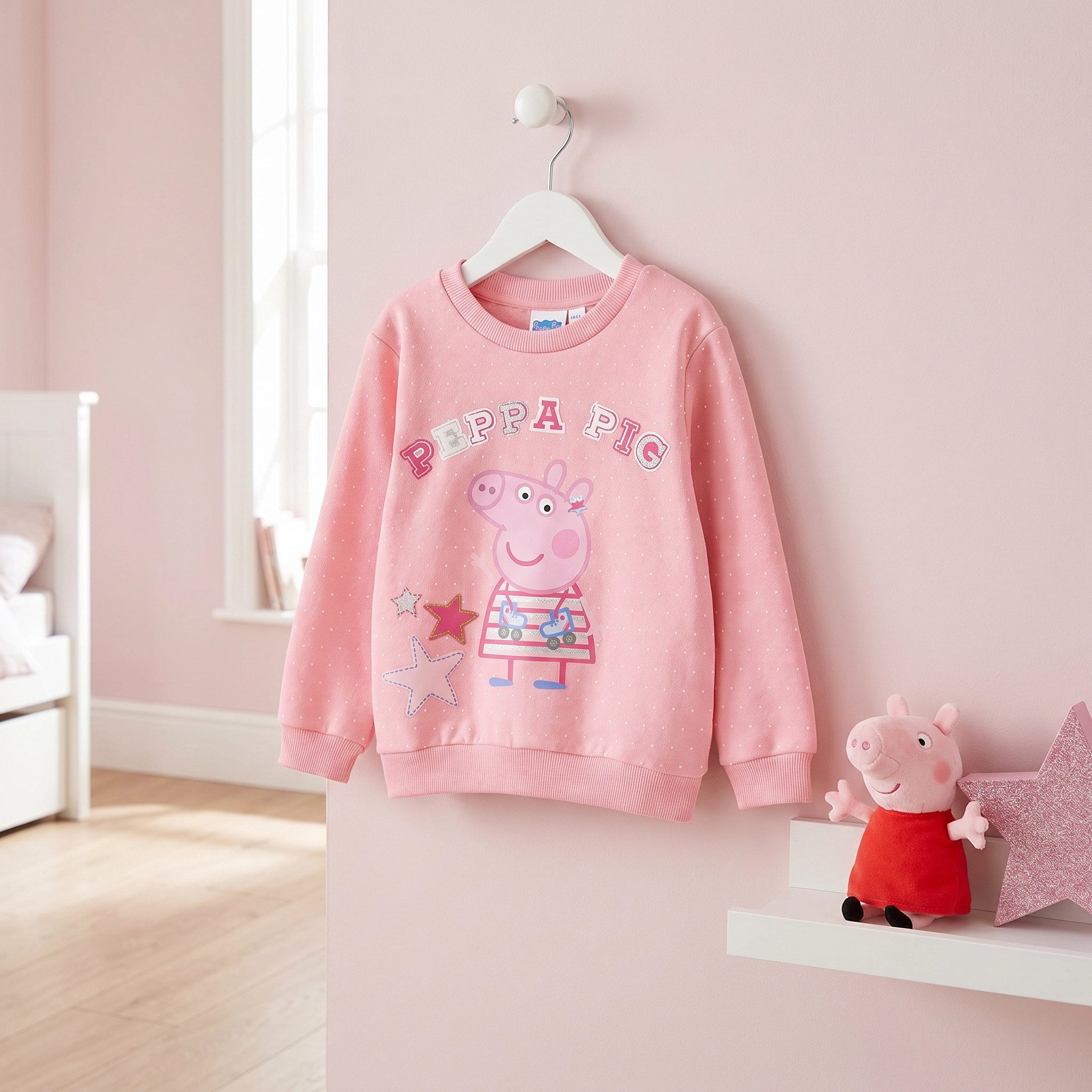 EplusM Sweater Peppa Wutz Baby Kinder Pullover Pulli 100% Baumwolle, Gr. 92 bis 116