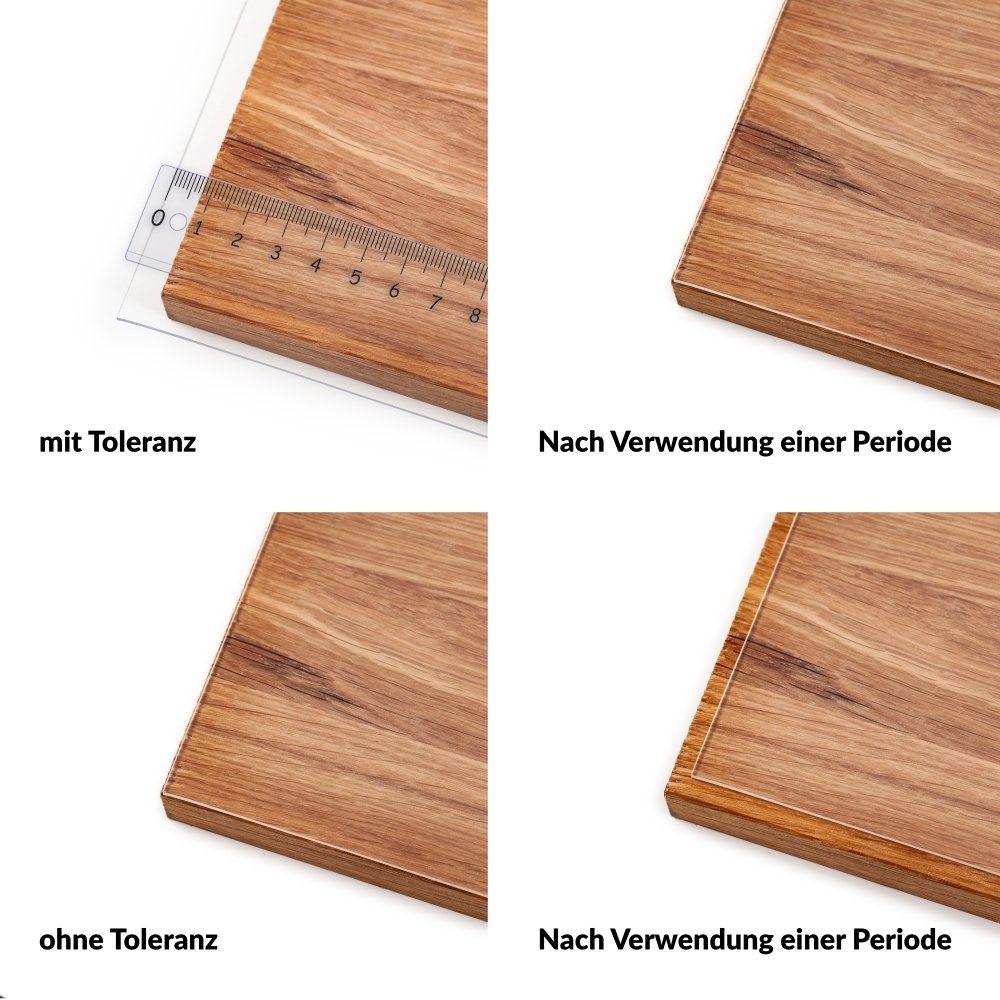 ANRO Tischdecke FLOKY Blatt mattiert einseitig 1,5mm Tisch Schutzfolie Geruchsneutral (Rolle 1-tlg, eine Folie), Pflegeleicht 90x100cm Prägung mit Motiv Weiß – Bild 5 von 5