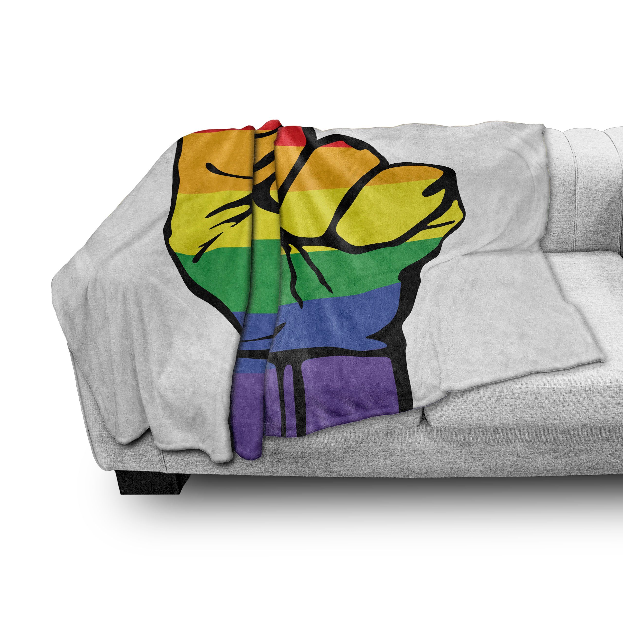 Wohndecke Gemütlicher Plüsch für Regenbogen-Faust und Homosexuell Außenbereich, Abakuhaus, Innen- Stolz LQBT den Rechte