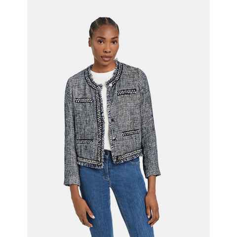 GERRY WEBER Jackenblazer Blouson mit fransiger Saumkante