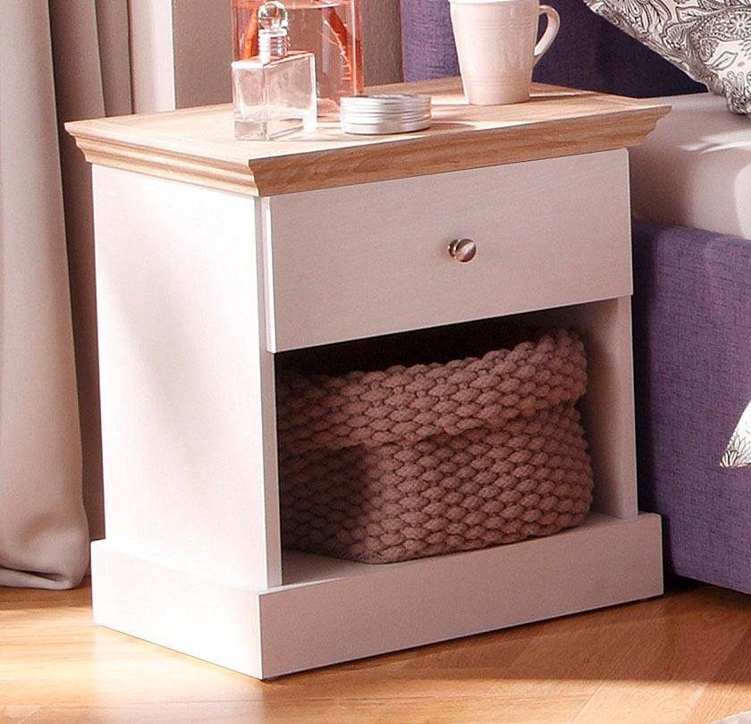 OTTO home Nachtkonsole Binz, mit einem schönen Metall Knopfgriff, Breite 45 cm