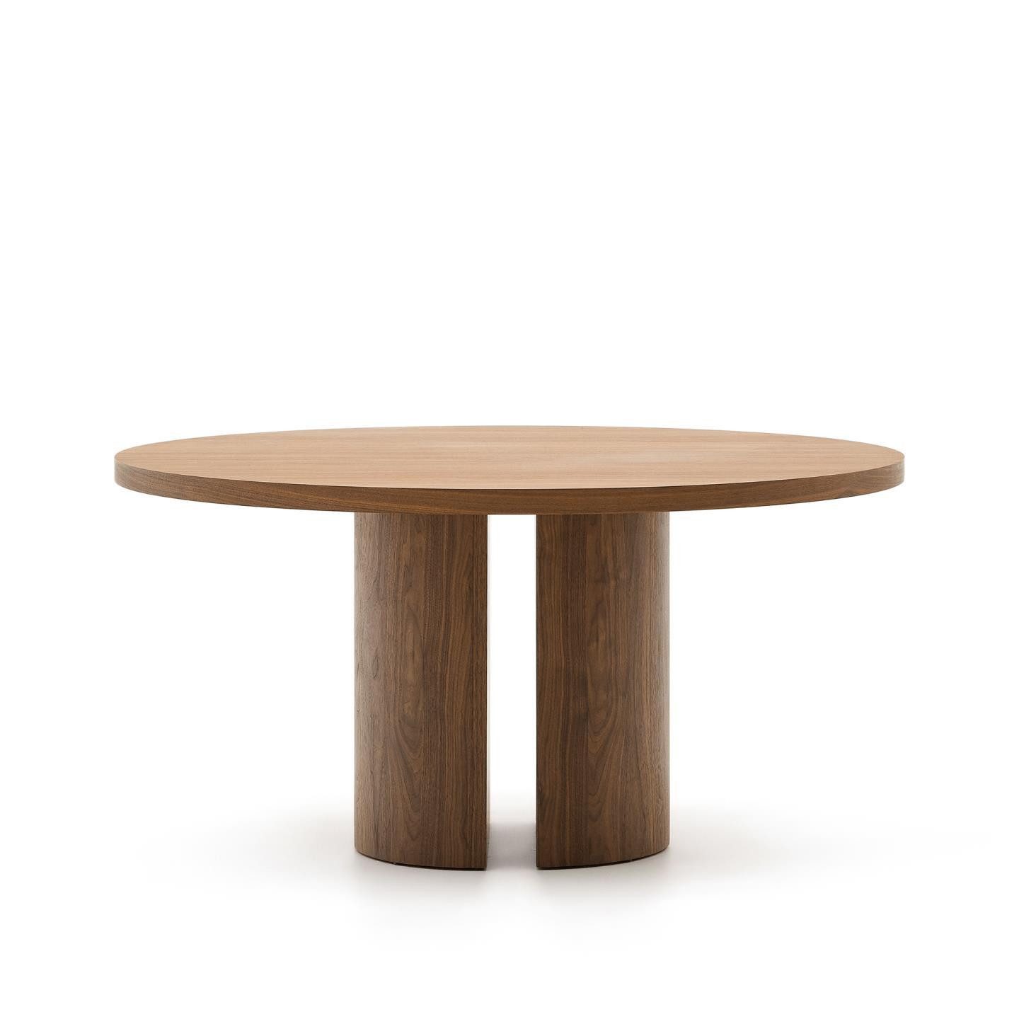 Esstisch Nealy Runder Tisch 150 x 150 x 75 cm MDF Walnussfurnier