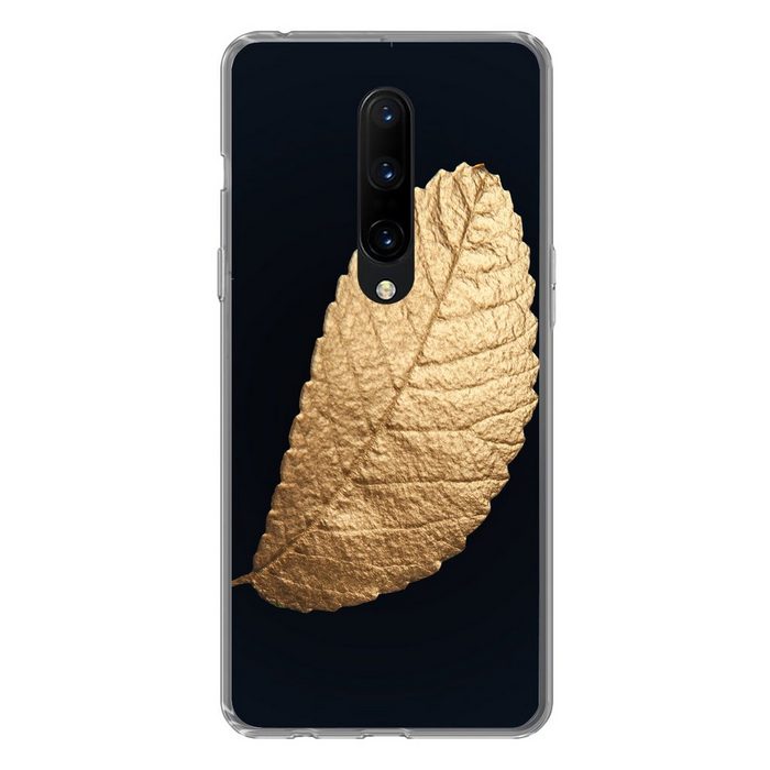 MuchoWow Handyhülle Gold - Blätter - Schwarz - Pflanzen - Luxus - Natur Phone Case Handyhülle OnePlus 7 Pro Silikon Schutzhülle