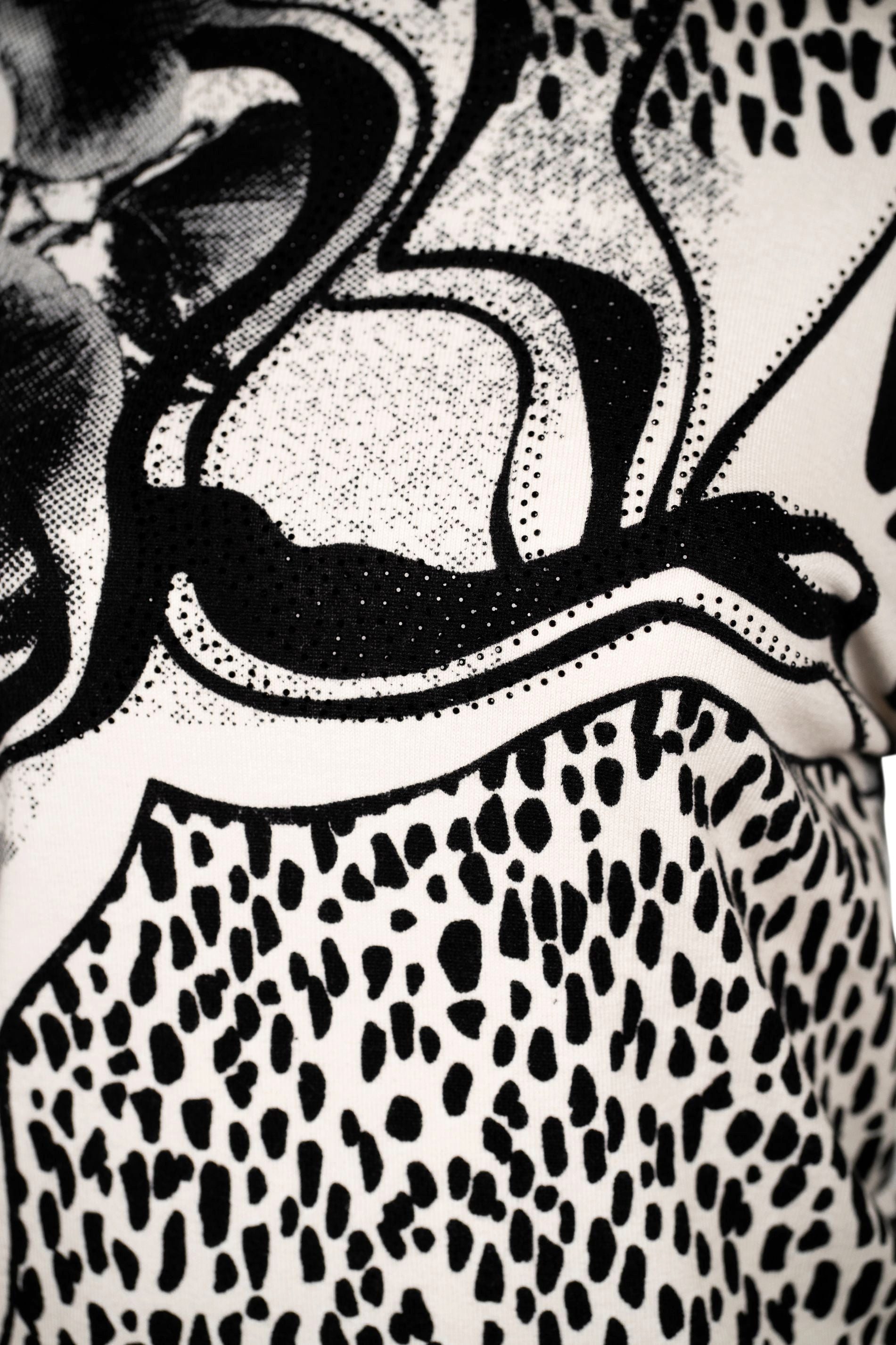 Faber Stehkragenpullover Leichter Stehbundpullover mit Blickfang-Print mit Blickfang-Print