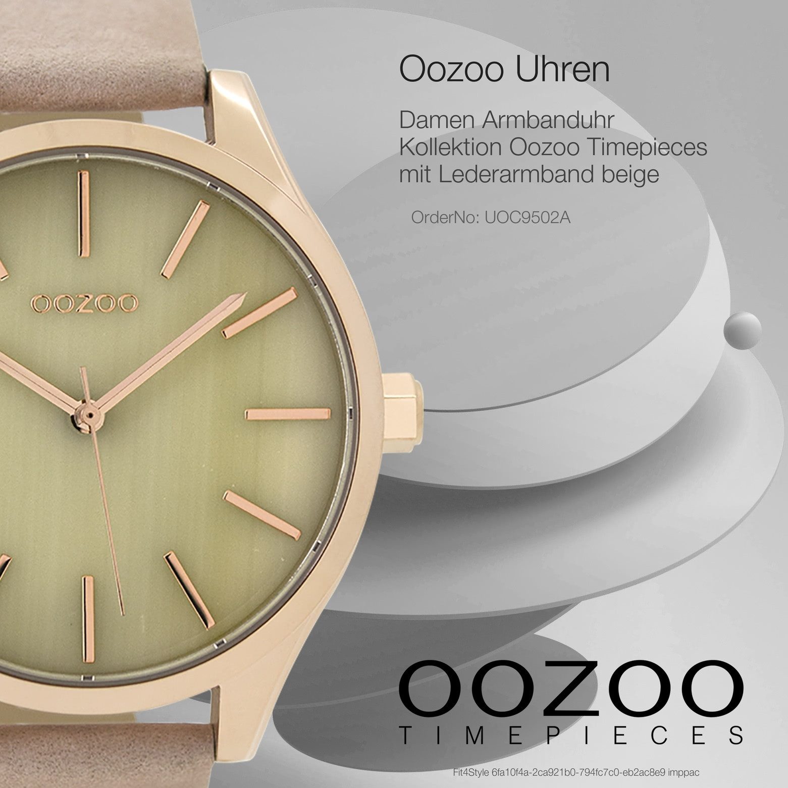 OOZOO Quarzuhr Oozoo Damen Armbanduhr Timepieces Analog, (Analoguhr), Damenuhr rund, groß (ca. 42mm) Lederarmband, Casual-Style