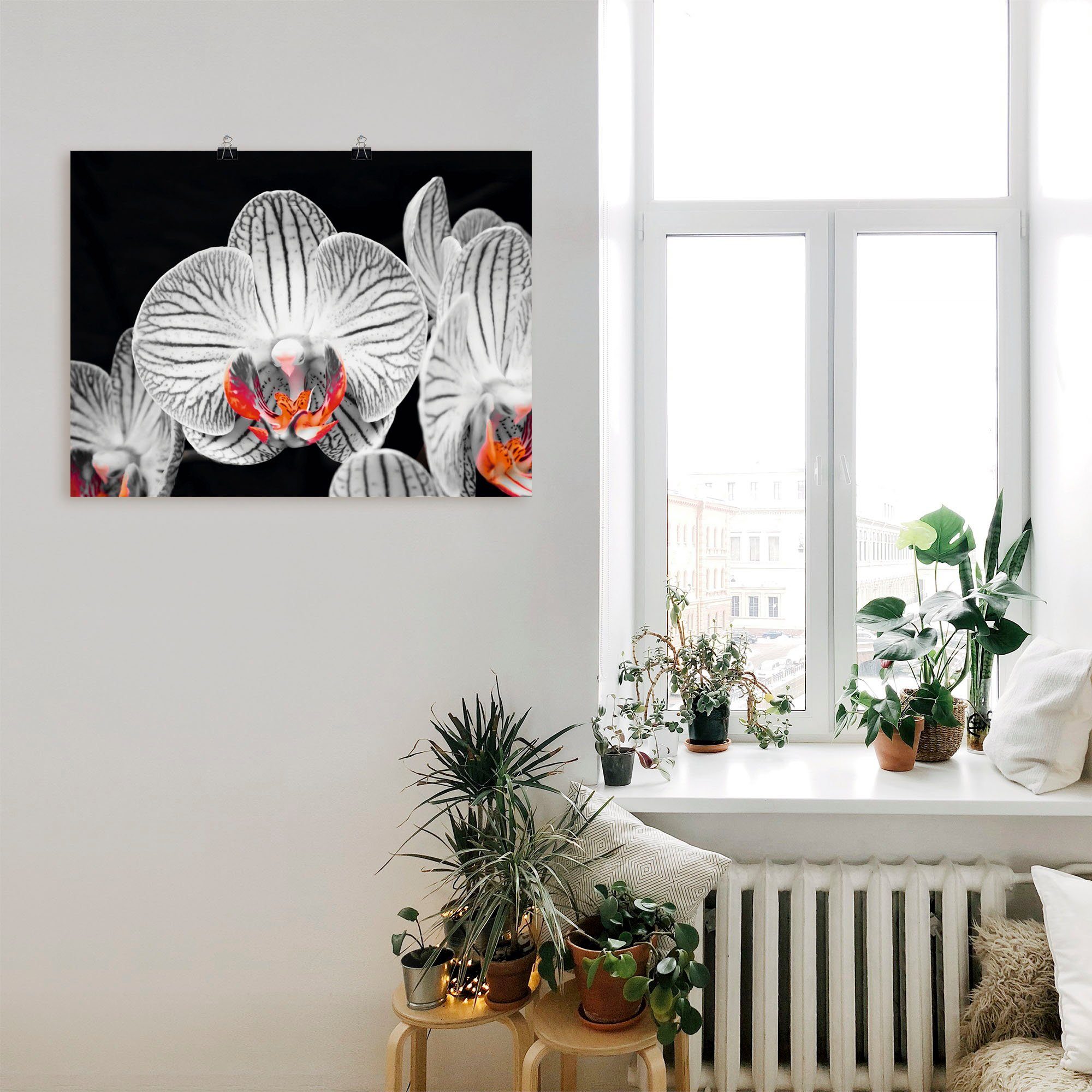 Artland Poster Orchidee abstrakte Collage IV, Blumen (1 St), ohne Rahmen