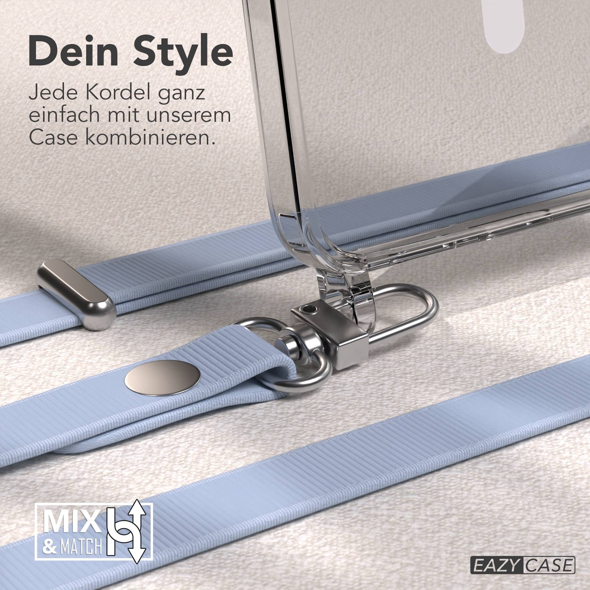 EAZY CASE Handykette für Samsung Galaxy A57 Handyhülle mit Handyband magnetisch, Handykette Hülle in Hellblau mit Magnetband und 2x2 Connectoren
