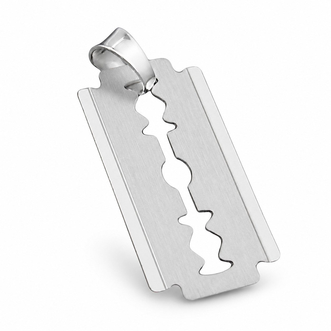 Kettenanhänger Anhänger Rasierklinge matt-glänzend 925 Silber 30 x 15 mm