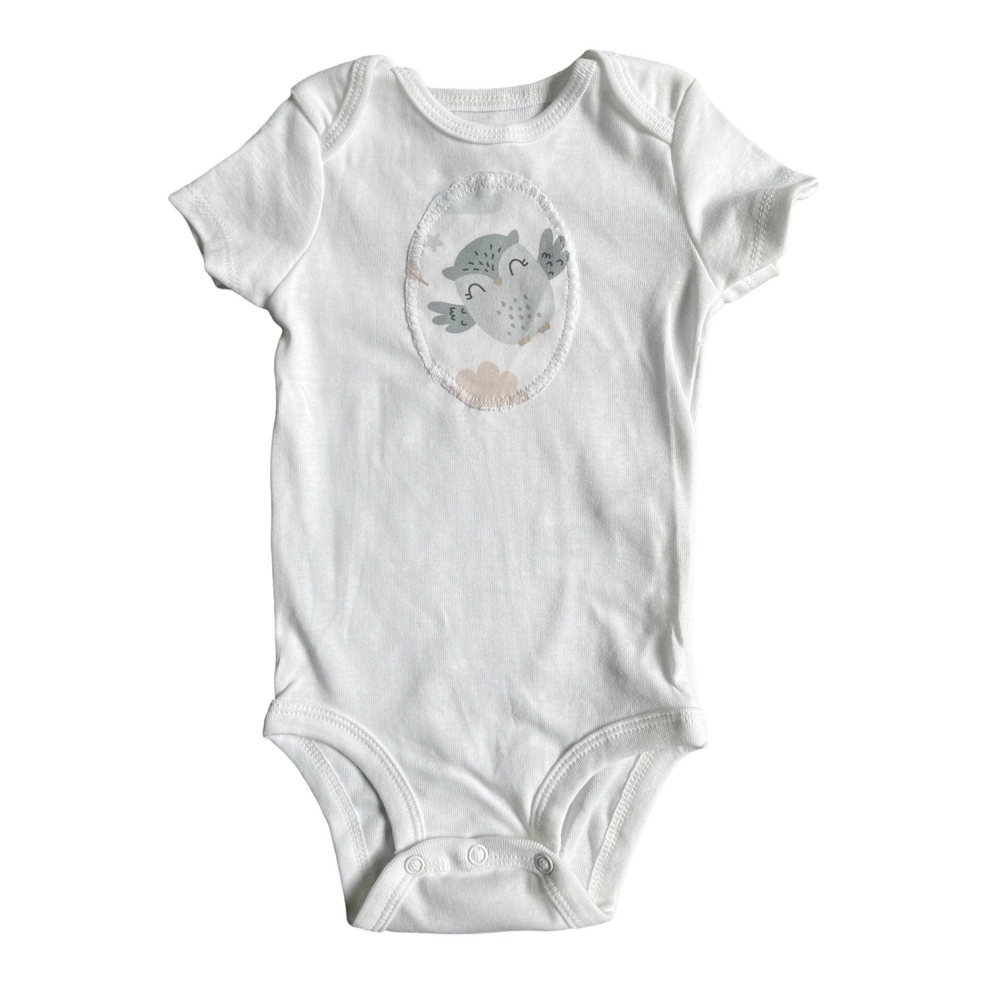 kennydoo Body & Shorts Kinder- Baby Set "Hase & Eule" taupe/weiß (Set, 2 teilig) Kurzarmbody und Hose mit niedlichem Design