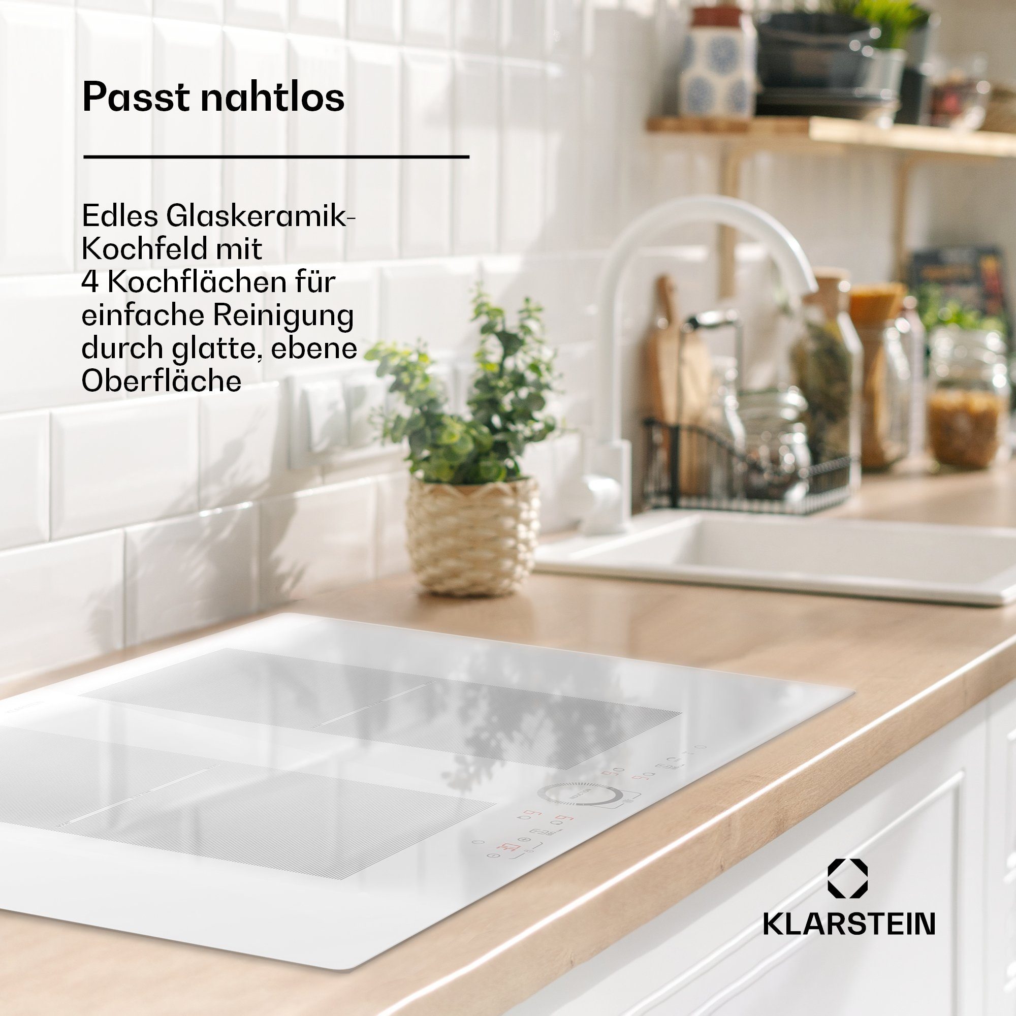 Klarstein Induktions-Kochfeld Delicatessa 77 Flex, Kochfelder Induktion Hob Flex 4 Zonen 7000 W