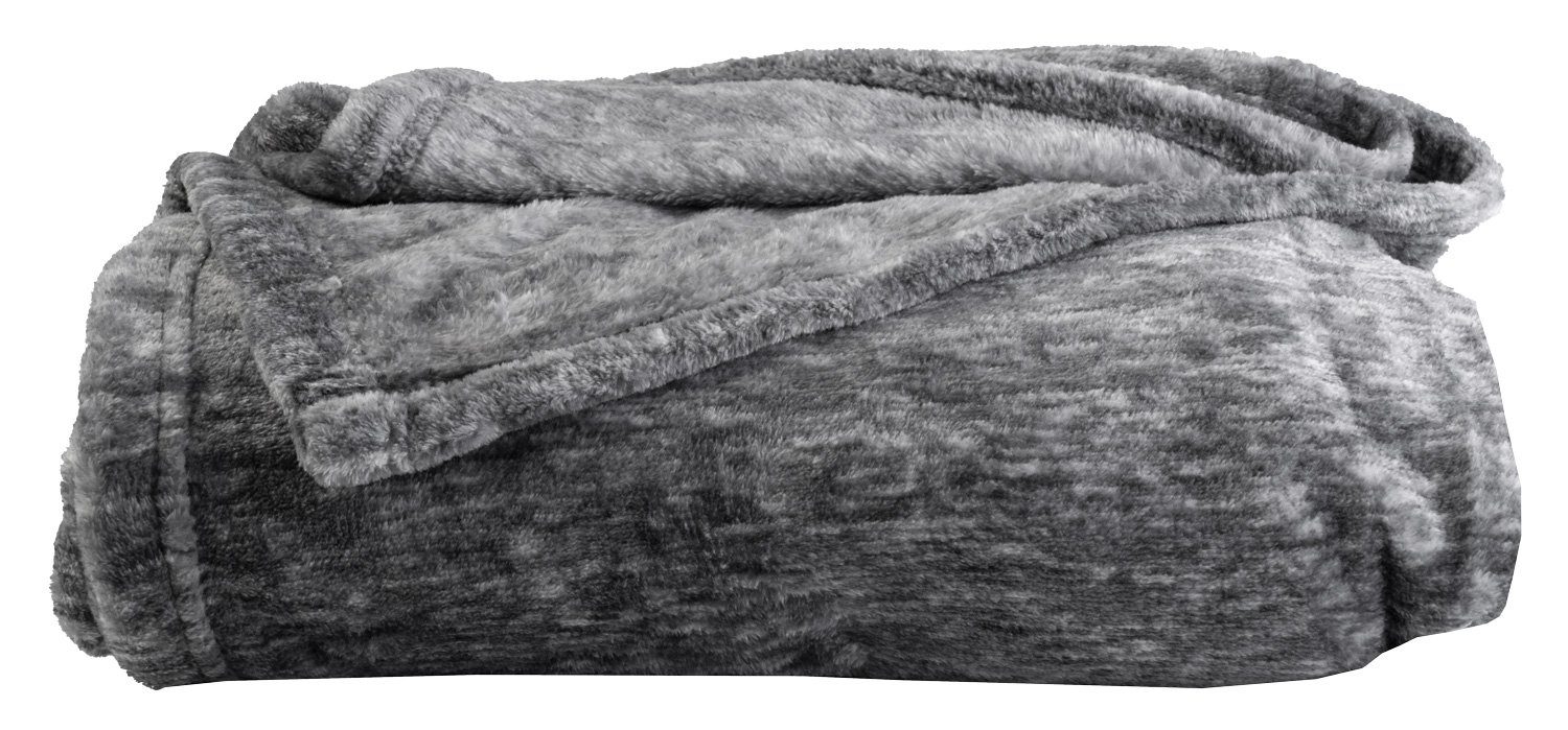 Wohndecke INUIT, Flanell-Wohndecke, Dunkelgrau, 150 x 200 cm, casa NOVA