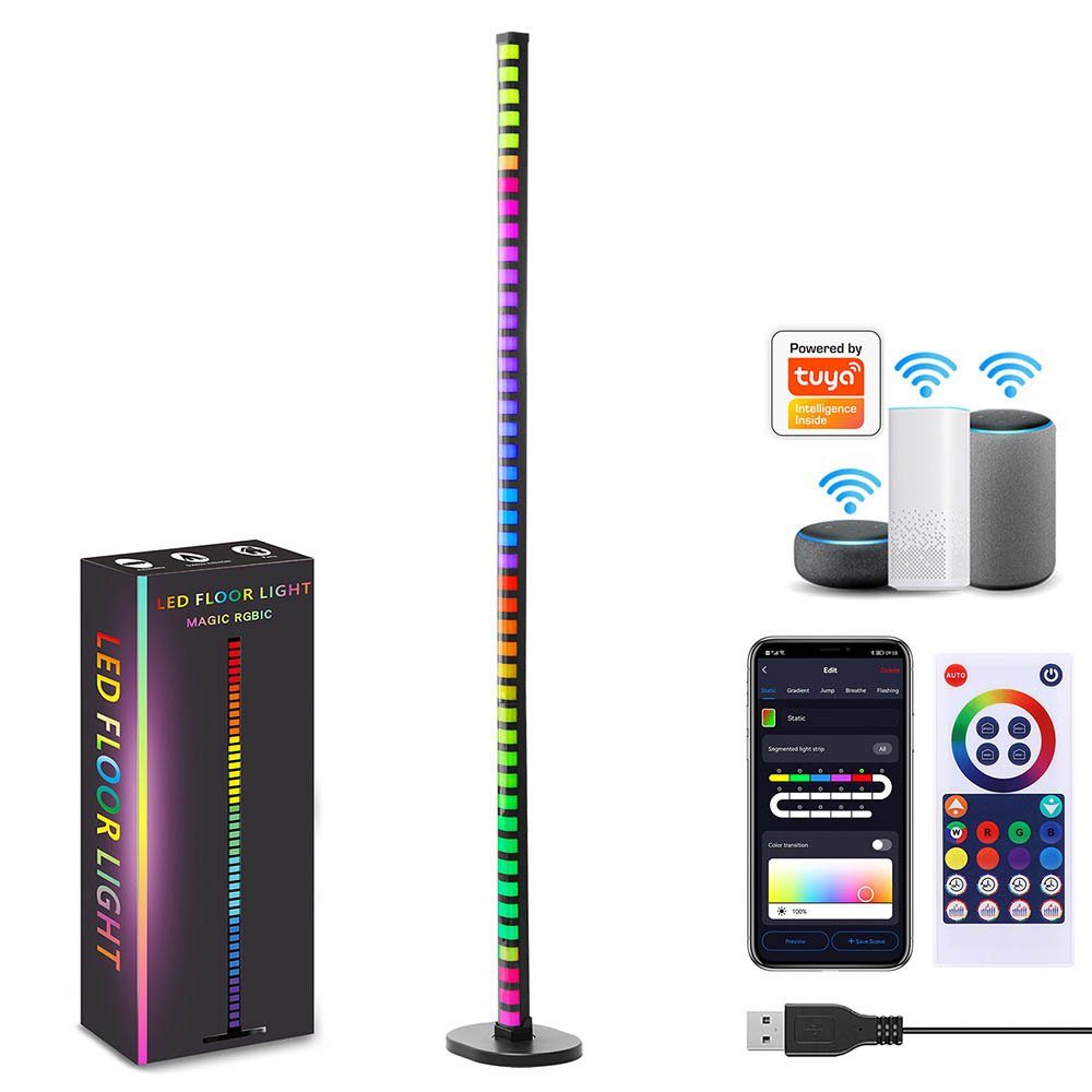 MUPOO LED Stehlampe Smart LED Stehlampe Dimmbar mit Fernbedienung, App Stimme steuerung, WiFi-App und Fernsteuerung, Musik Sync, DIY-Modi, 16 Millionen Farben