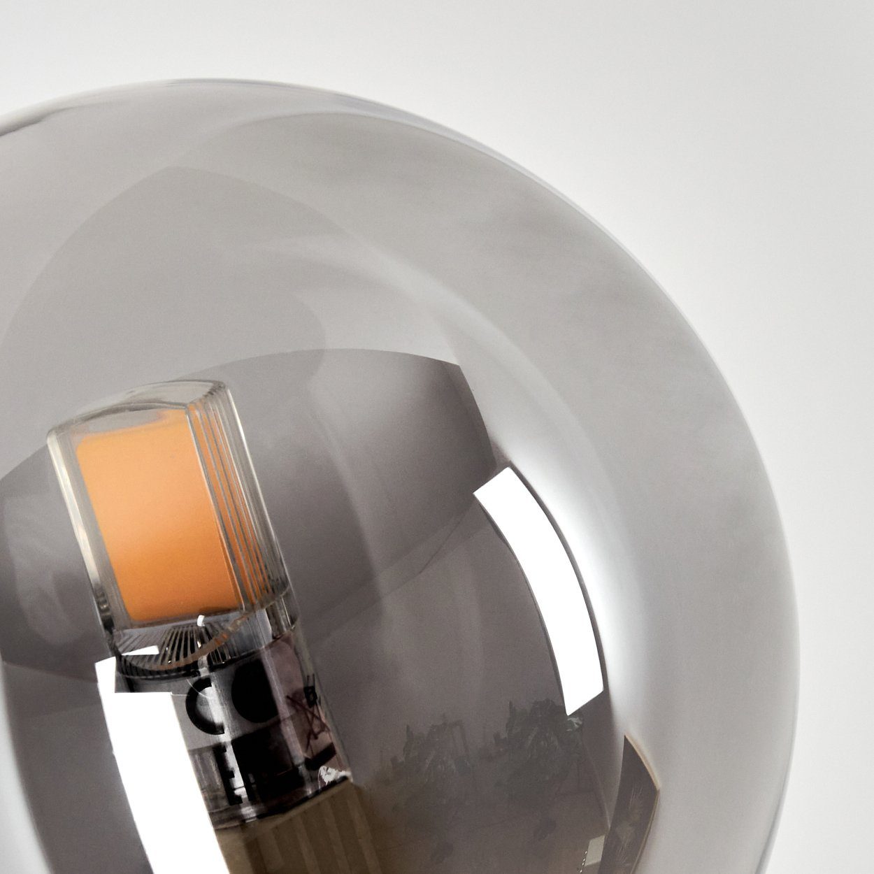 hofstein Wandleuchte »Garaguso« moderne Wandlampe aus Metall/Glas in Schwarz/Rauchfarben, ohne Leuchtmittel, Wandspot im Modernen Design, An-/Ausschalter am Gehäuse, 2xG9