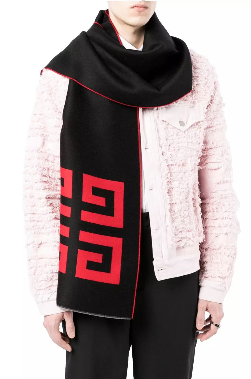 GIVENCHY Strickschal Unisex 4G Logo Schal, Bi-Farben-Design mit fein gestrickter Struktur