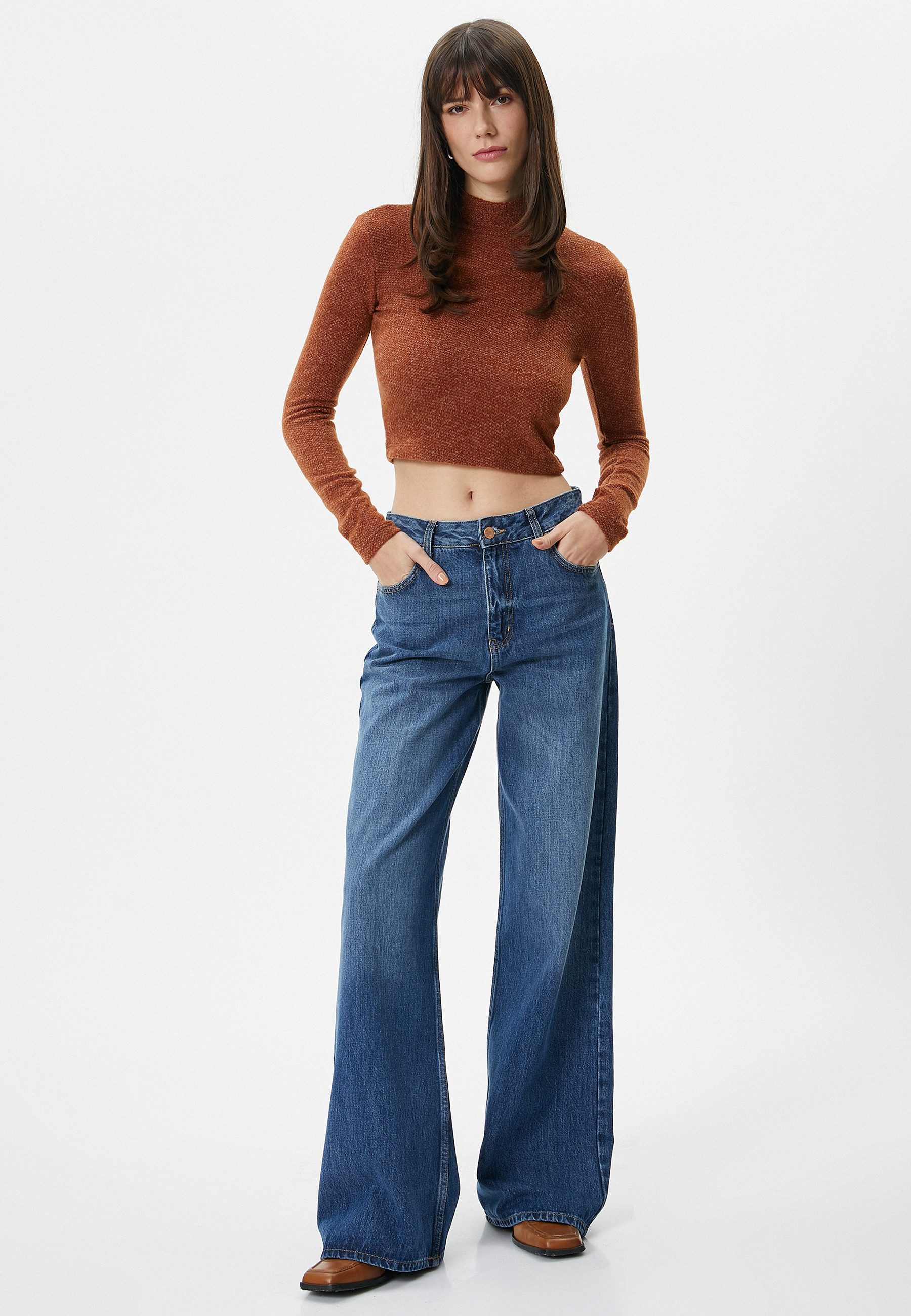 Koton T-Shirt Langärmelig Standkragen T-Shirt günstig online kaufen