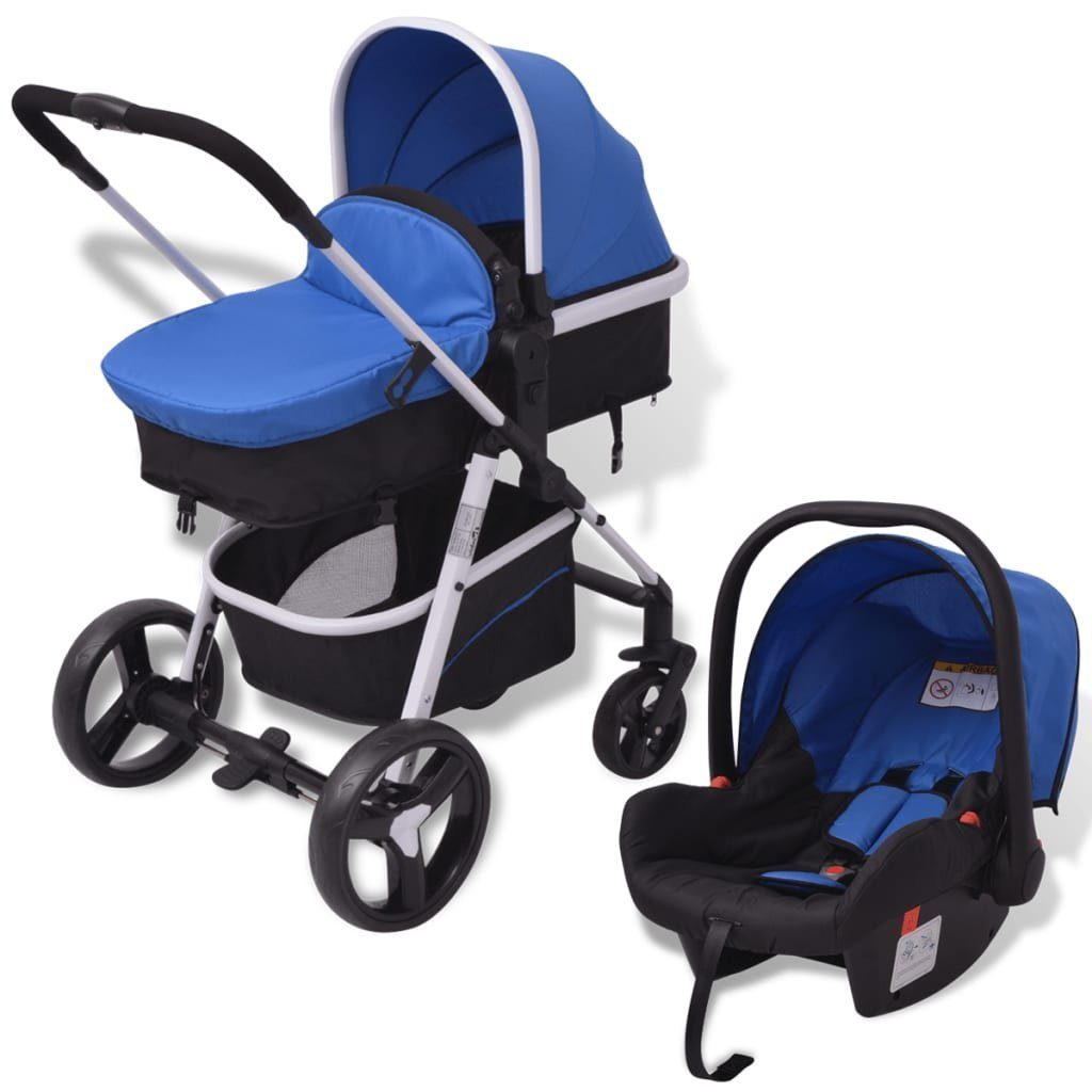 vidaXL Kinder-Buggy »3-in-1 Kinderwagen Aluminium Blau und Schwarz« online  kaufen | OTTO