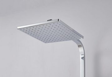 OUGOO Duschsystem Edelstahl Duschsystem mit thermostat, Höhe 127 cm, 2 Strahlart(en), mit Armatur, Regenduschset Kopfbrause, Duschstangeset mit Regendusche