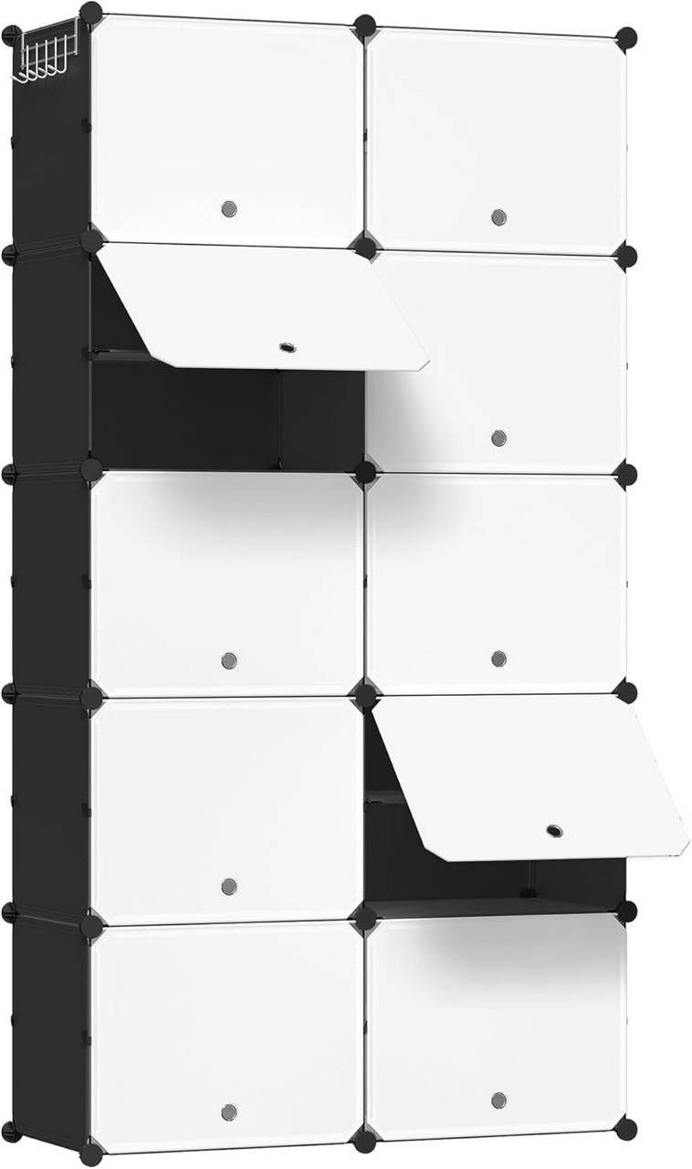 Woltu Schuhregal, 1-tlg., Schuhaufbewahrung mit 10 Fächern für 40 Paar Schuhe