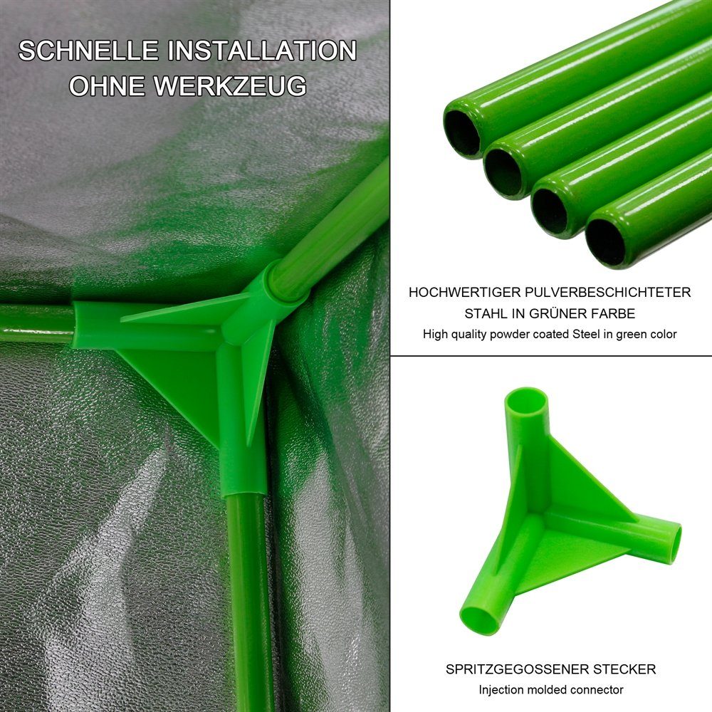 Mucola Gewächshaus Growbox Indoor Gewächshaus Pflanzenzelt Zuchtzelt Growroom Darkroom, Stück, inkl. 3 in 1 Feuchtigkeitsmessgerät für Pflanzen