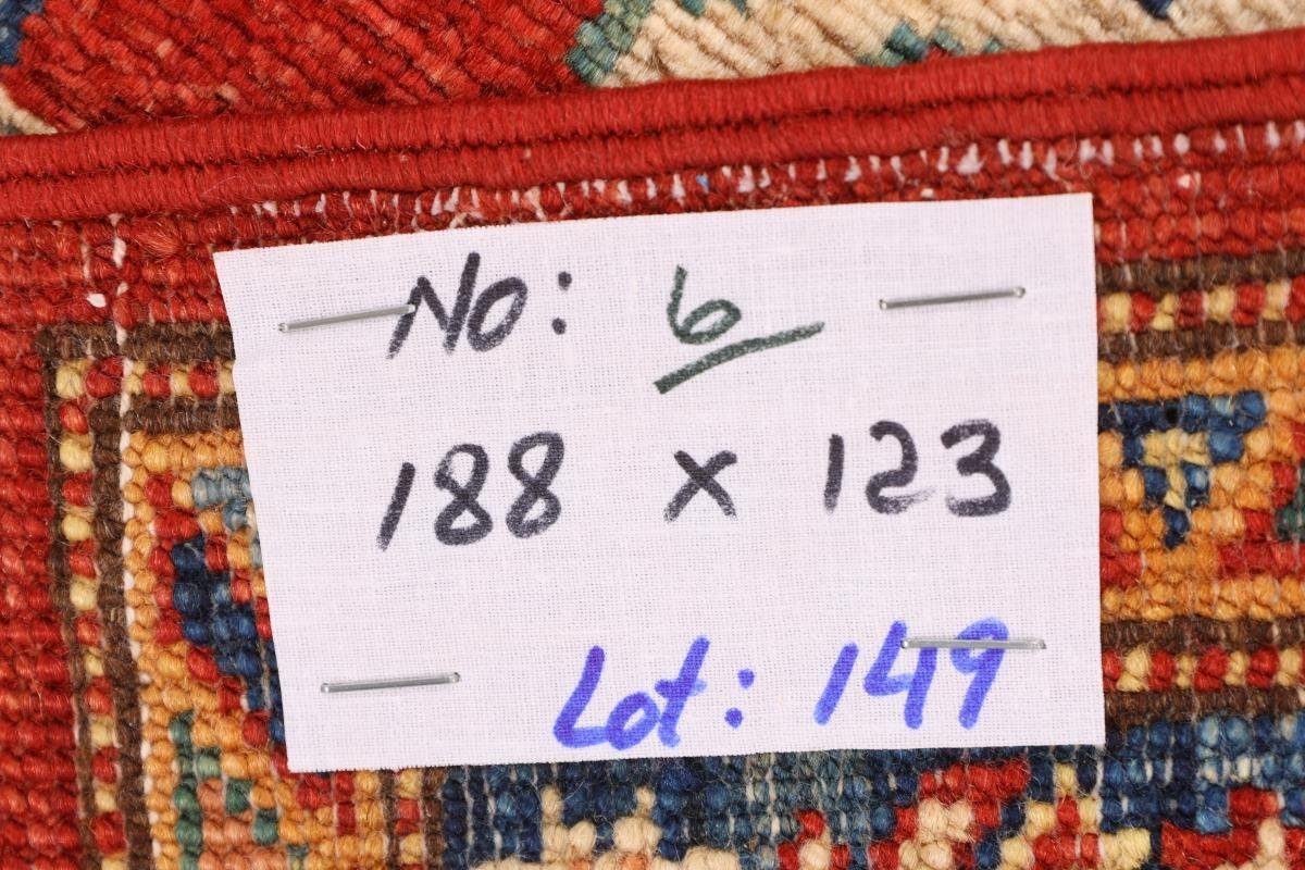 Orientteppich Kazak 124x187 Handgeknüpfter rechteckig, 5 Höhe: Orientteppich, Trading, Nain mm